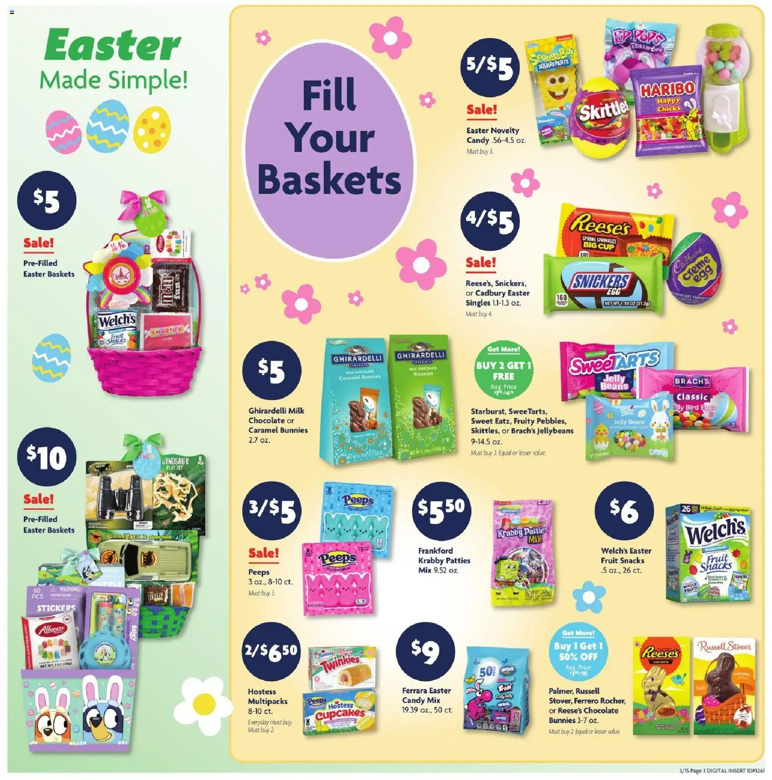 Family Dollar Weekly Ad - valid from 15.03.2026 | Page: 3 | Products: Stickers, Milk, Eggs, Chocolate