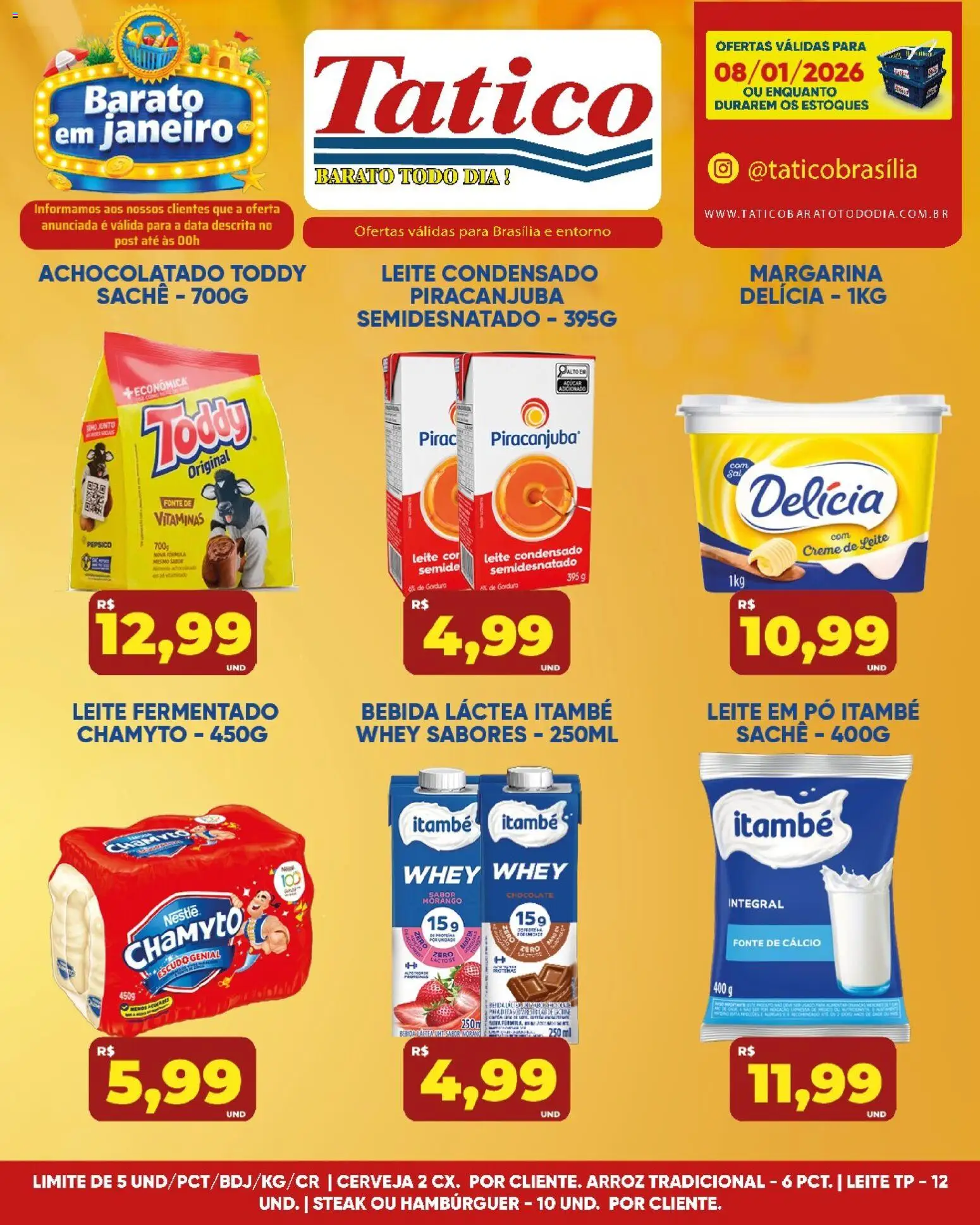 Tatico Folheto - válido de 09.01.2026 | Página: 20 | Produtos: Pó, Leite condensado, Leite fermentado, Margarina