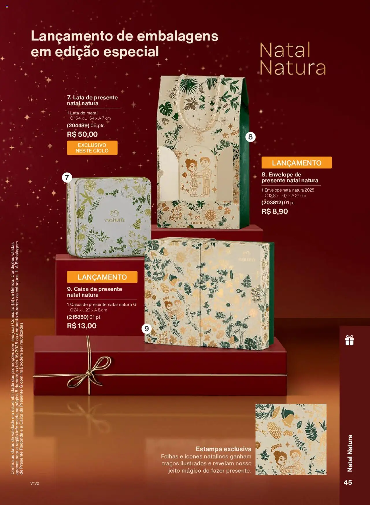 Natura Folheto - válido de 01.10.2025 | Página: 45 | Produtos: Caixa, Envelope