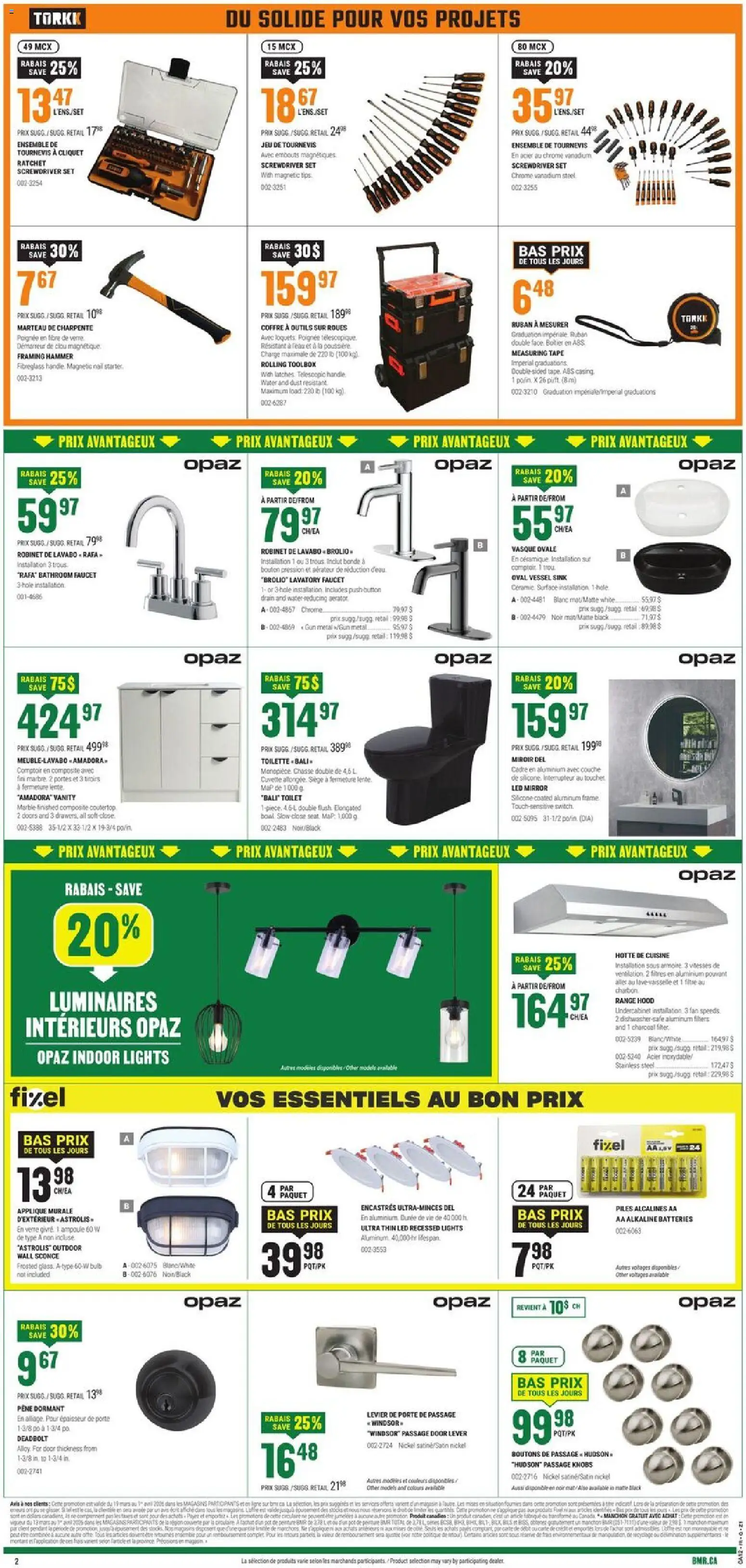 BMR weekly flyer / circulaire flyer valid from 19.03.2026 | Page: 3 | Products: Range hood, Fan, Mirror
