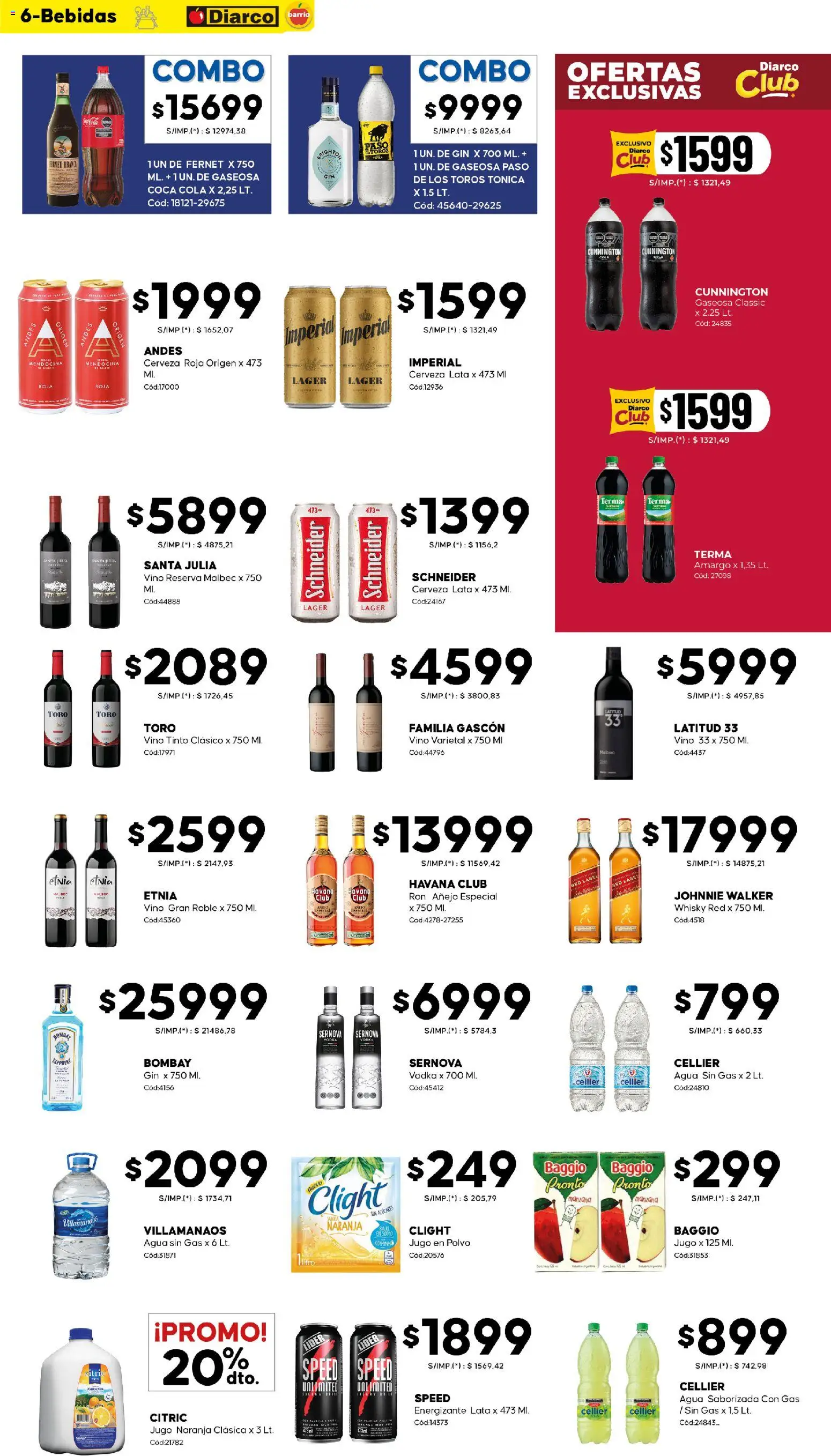 Diarco - Ofertas Diarco Barrio │ válido desde el 27.10.2025 | Página: 6 | Productos: Vodka, Gin, Manzana, Jugo