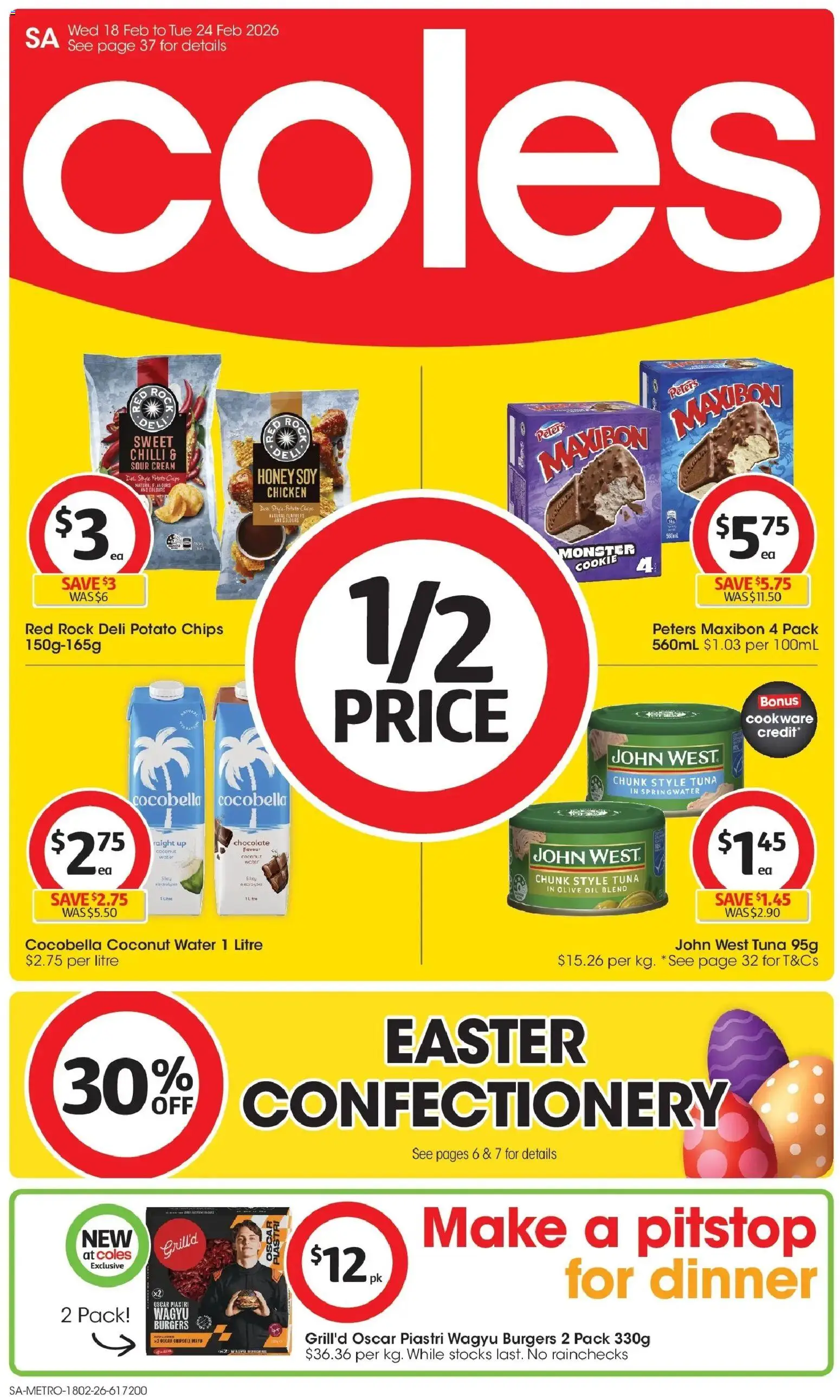 Coles catalogue - valid from 18.02.2026 | Page: 1 | Products: Oil, Sour cream, Olive oil, Cream