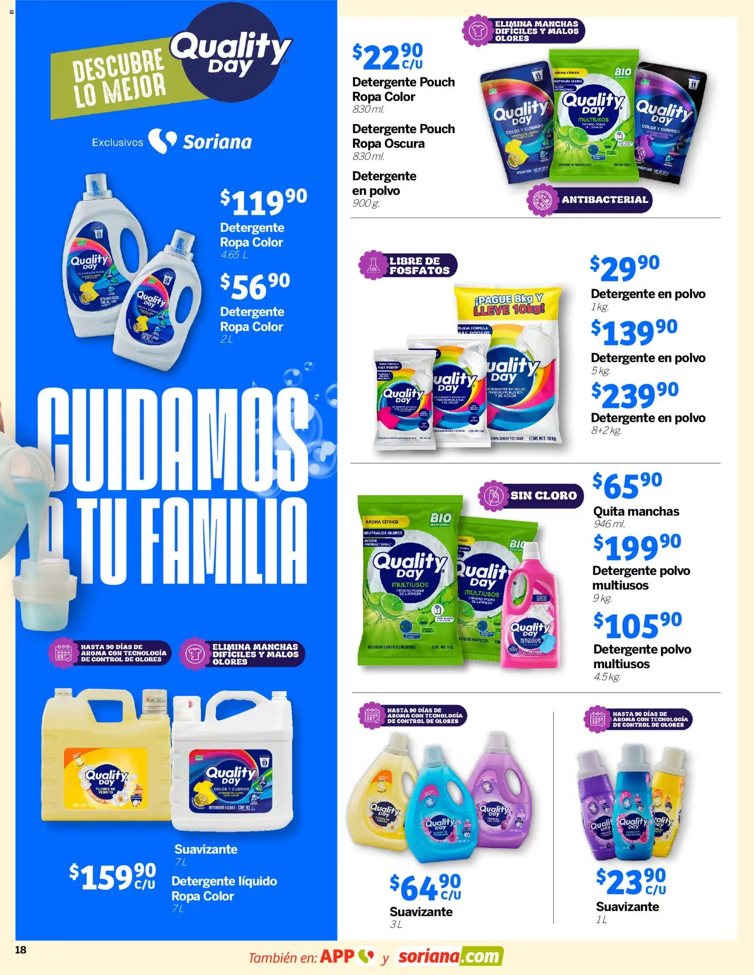 Nuevas ofertas de Soriana válidas en toda la República Mexicana desde el 26.03.2026. ¡Encuentra las mejores ofertas en Soriana Descubre lo mejor Híper Nacional! | Página: 18 | Productos: Sopa, Suavizante, Cloro, Ropa