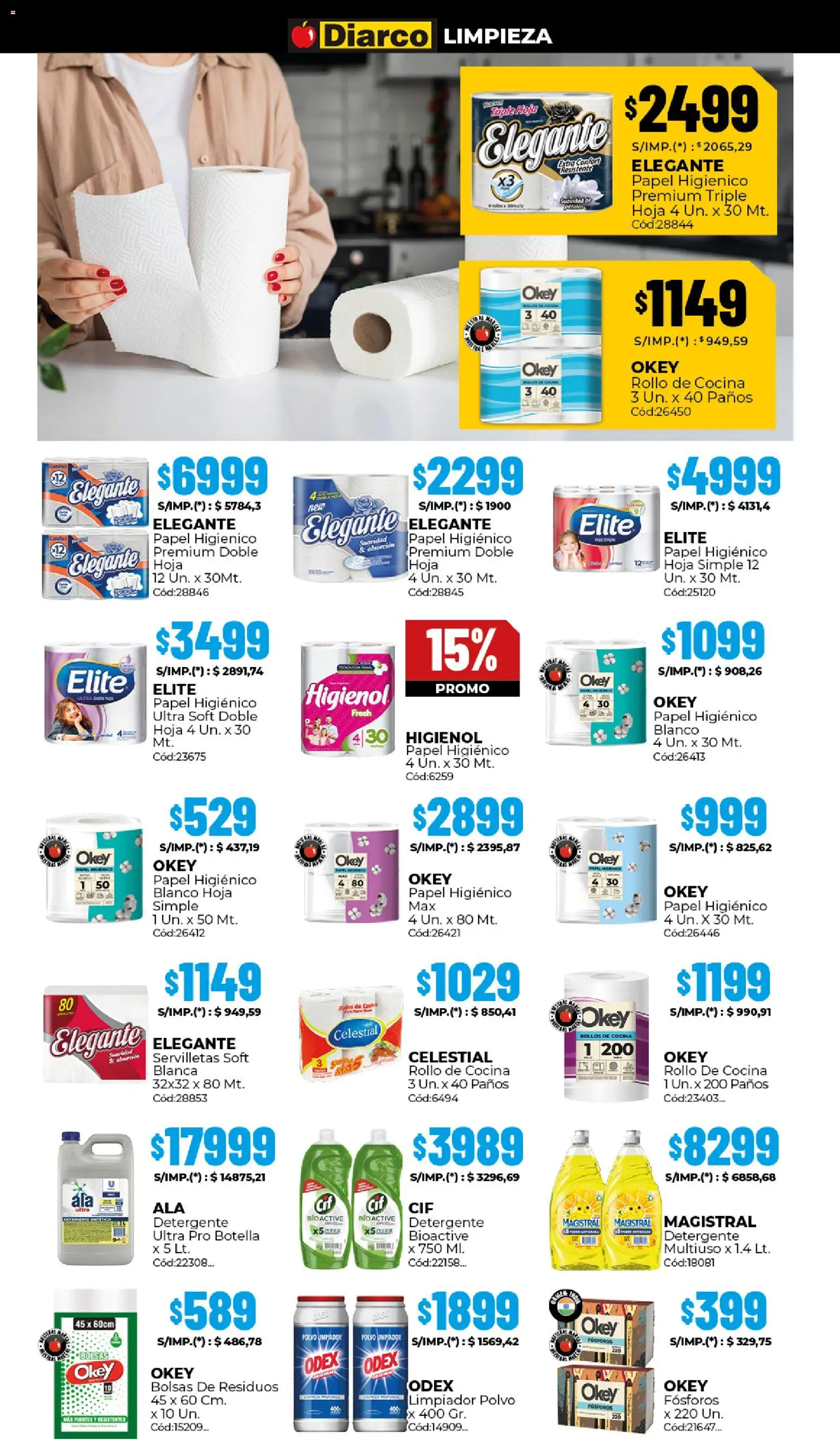 Diarco ofertas │ válido desde el 22.12.2025 | Página: 17 | Productos: Botella, Servilletas, Detergente, Limpiador