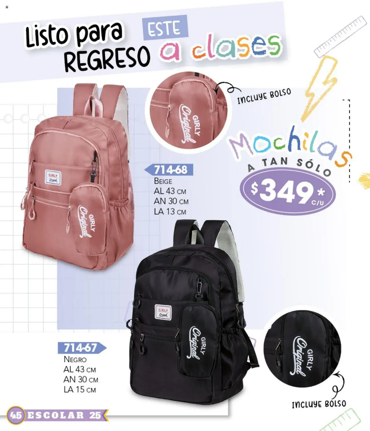 Nuevas ofertas de Cklass válidas en toda la República Mexicana desde el 14.07.2025. ¡Encuentra las mejores ofertas en Cklass catálogo Escolar! | Página: 46 | Productos: Bolso