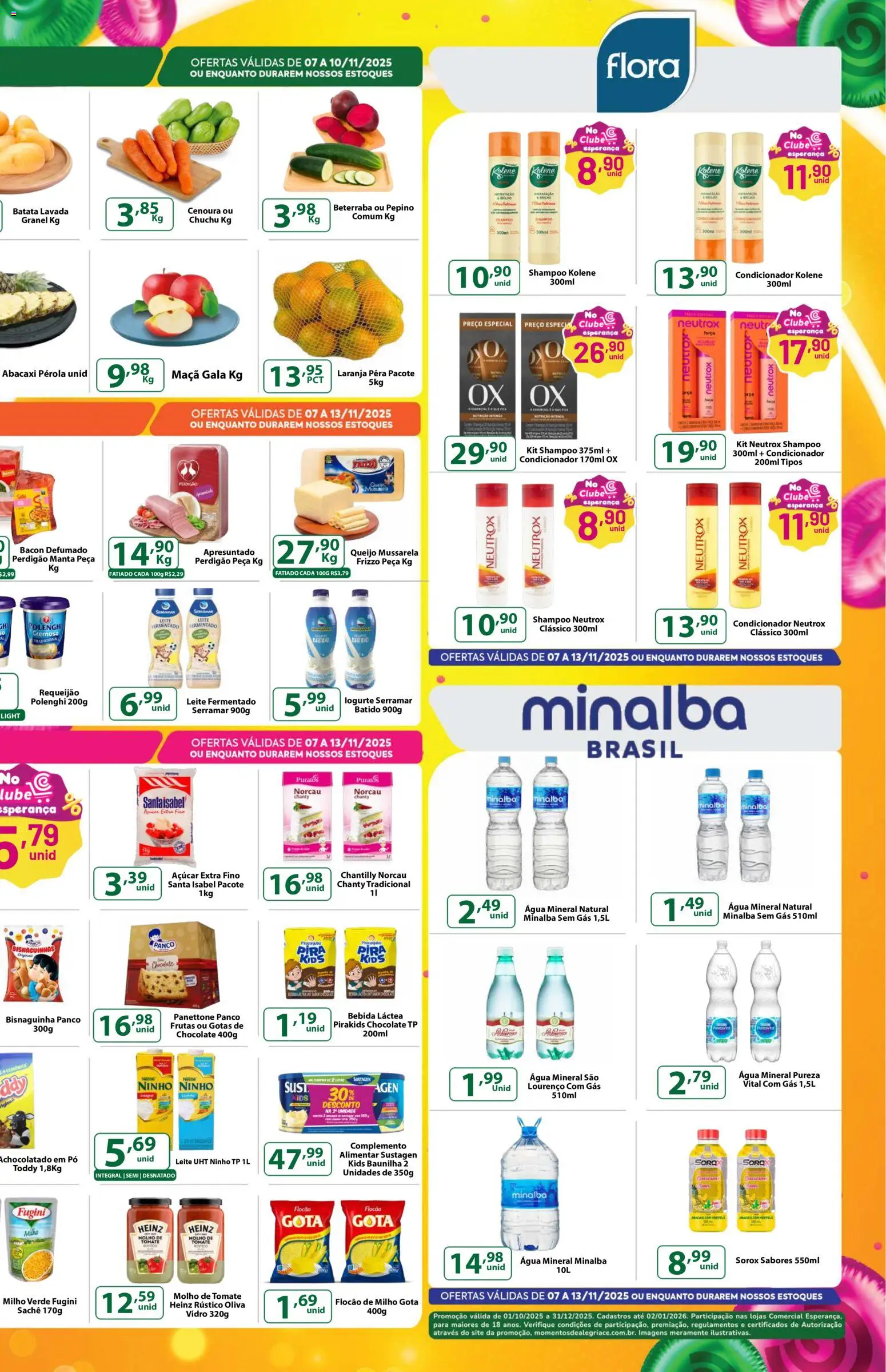 Comercial Esperança Folheto - válido de 07.11.2025 | Página: 3 | Produtos: Minalba, Cenoura, Bebida, Mussarela