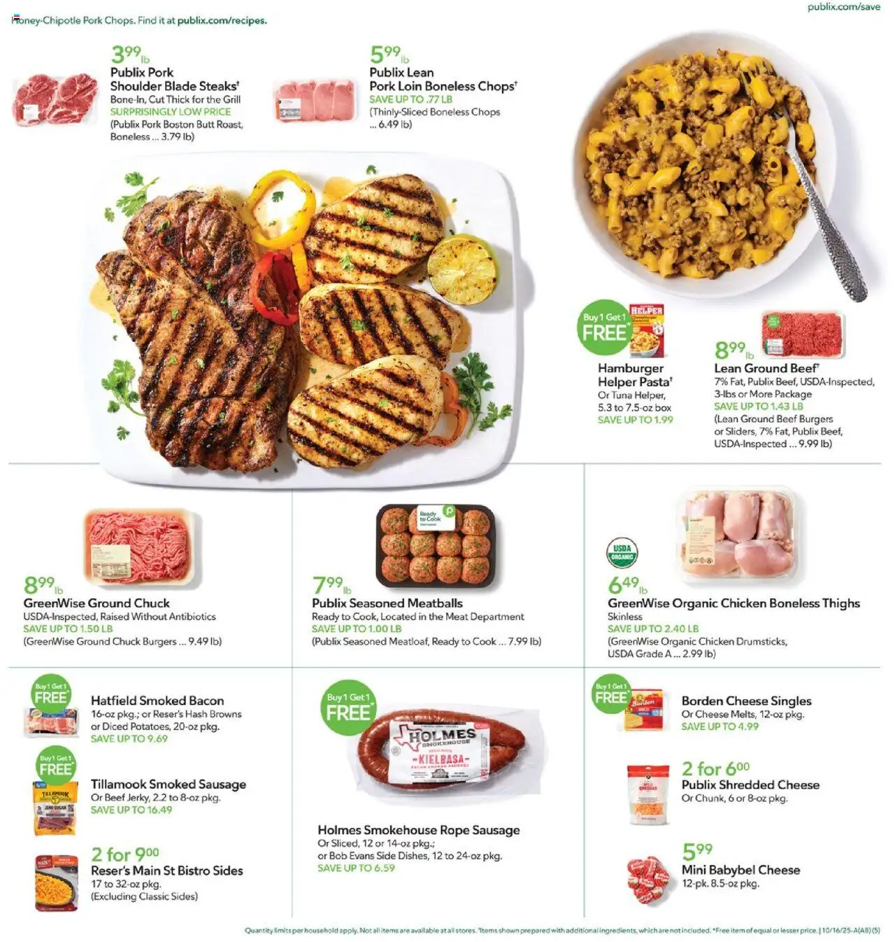 Publix Weekly Ad - valid from 15.10.2025 | Page: 5 | Products: Box, Pork, Sausage, Grill