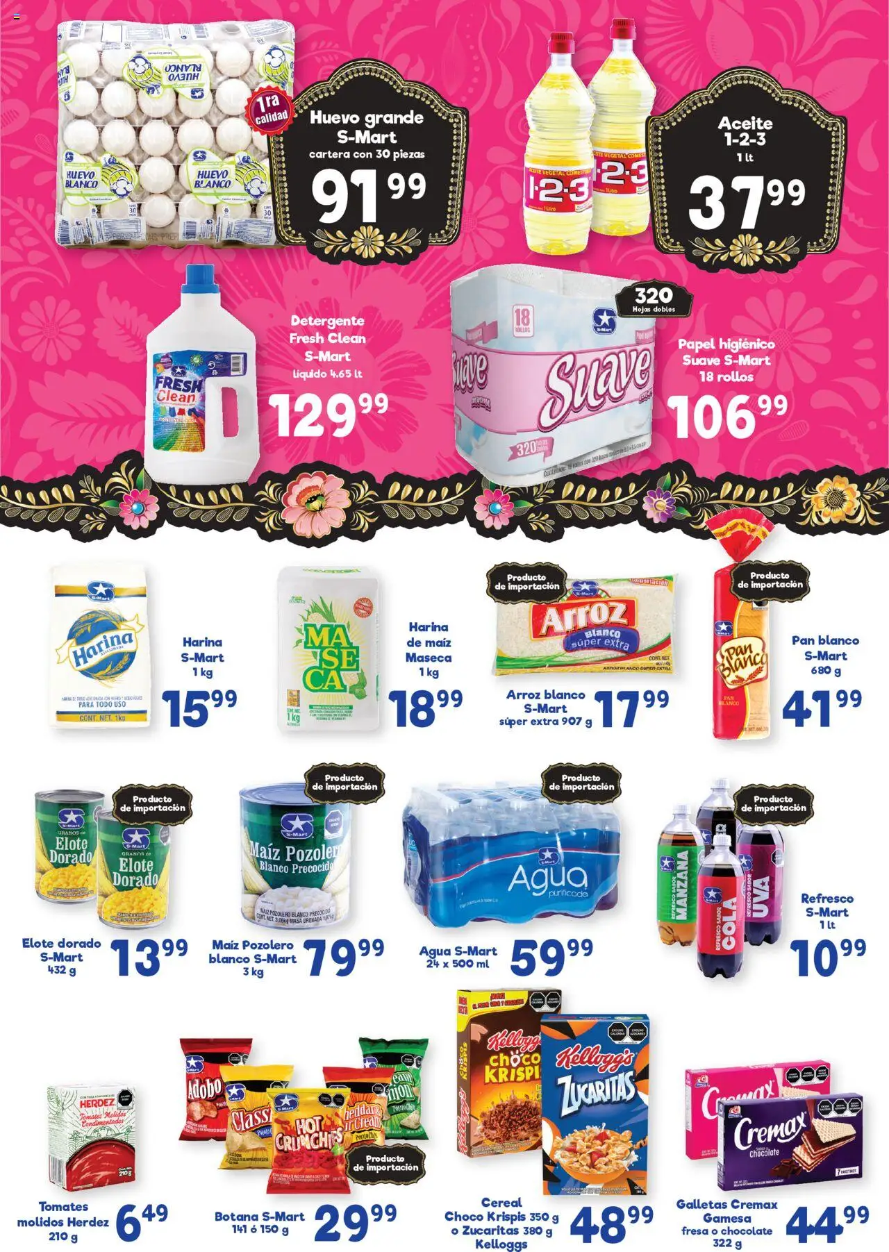 Nuevas ofertas de S-Mart válidas en toda la República Mexicana desde el 09.09.2025. ¡Encuentra las mejores ofertas en S-Mart - Folleto! | Página: 5 | Productos: Harina, Aceite, Pan, Té