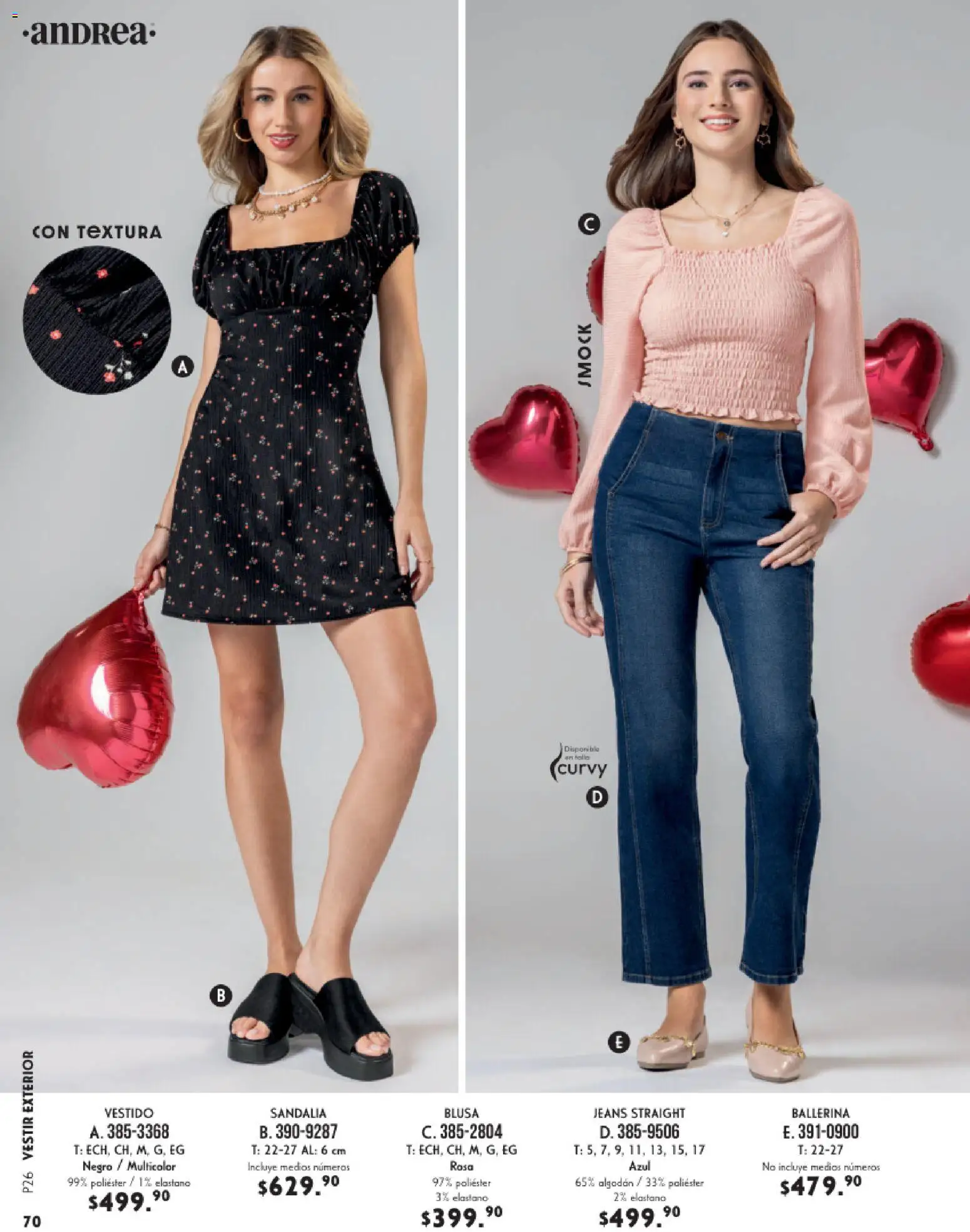 Nuevas ofertas de Andrea válidas en toda la República Mexicana desde el 25.01.2026. ¡Encuentra las mejores ofertas en Andrea catálogo Vestir! | Página: 70 | Productos: Blusa, Algodón, Vestido