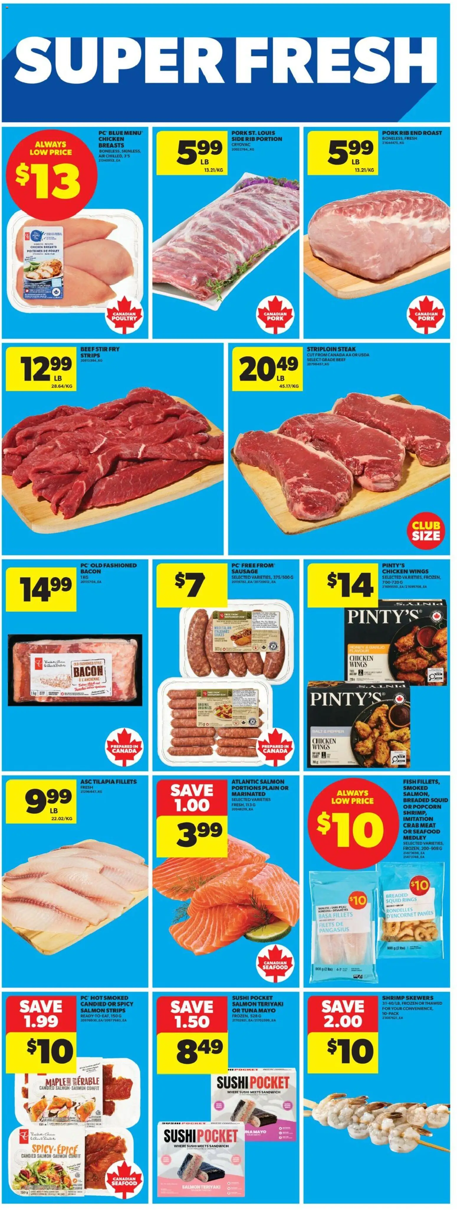Real Canadian Superstore flyer valid from 19.03.2026 | Page: 20 | Products: Beef, Chicken wings, PC, Chicken