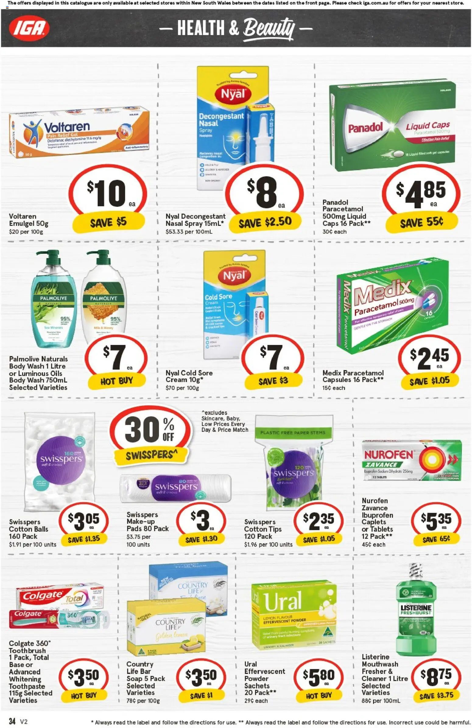 IGA catalogue - valid from 05.11.2025 | Page: 34 | Products: Cleaner, Honey, Toothbrush, Nasal spray