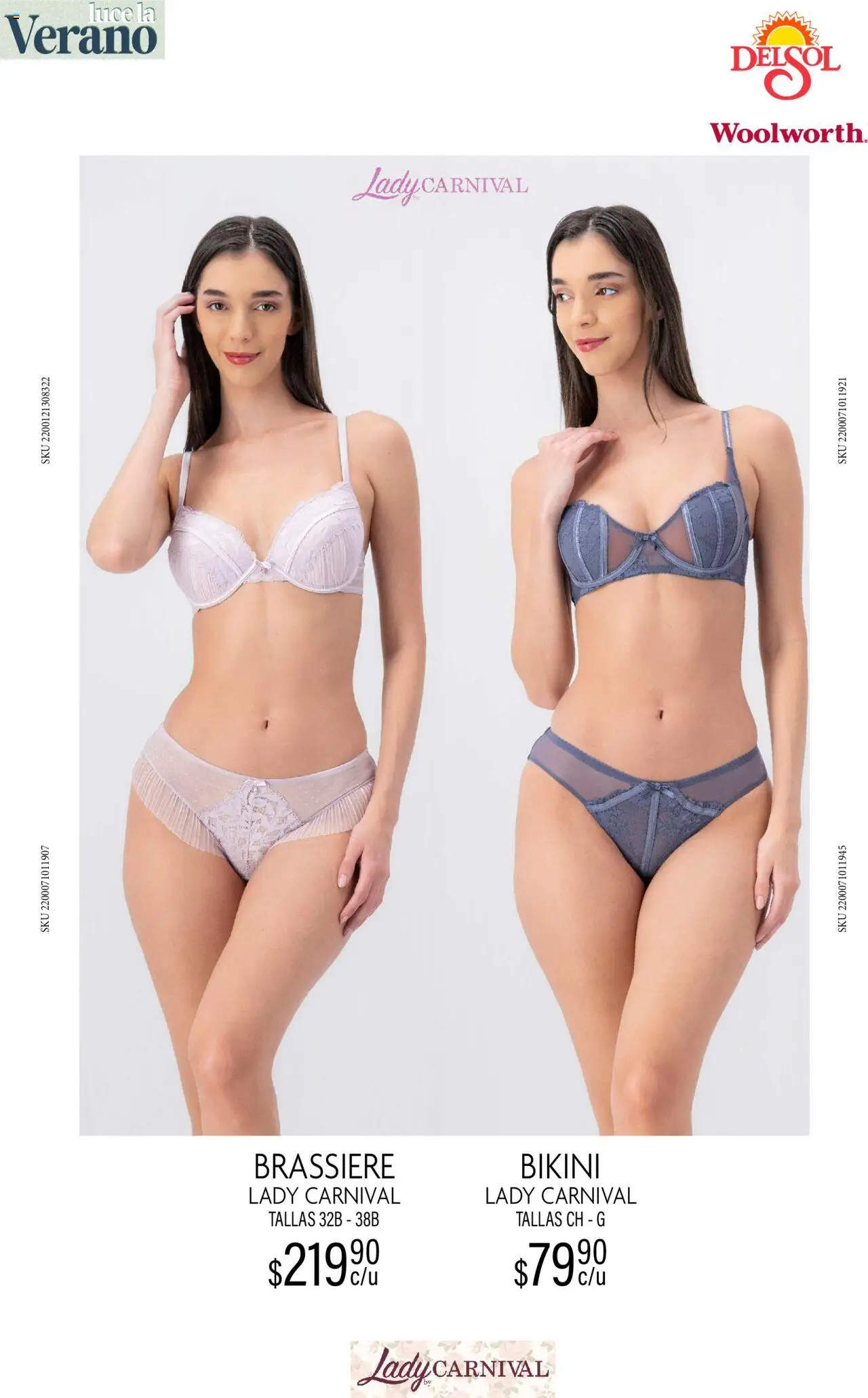 Nuevas ofertas de Del Sol y Woolworth válidas en toda la República Mexicana desde el 24.06.2025. ¡Encuentra las mejores ofertas en Del Sol y Woolworth catálogo Luce El Verano! | Página: 12 | Productos: Bikini