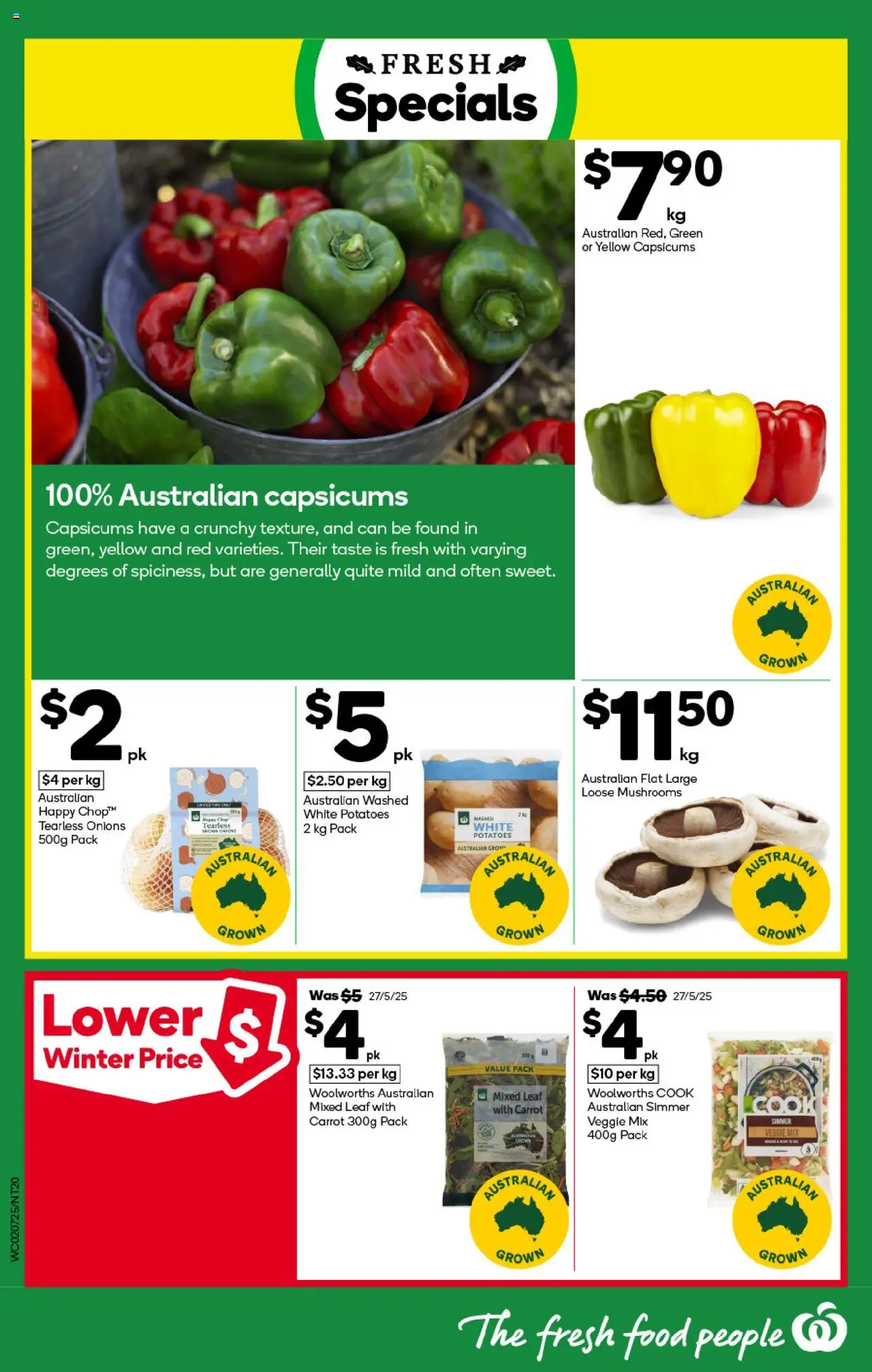 Woolworths catalogue - valid from 02.07.2025 | Page: 20 | Products: Mushrooms, Potatoes, Onions