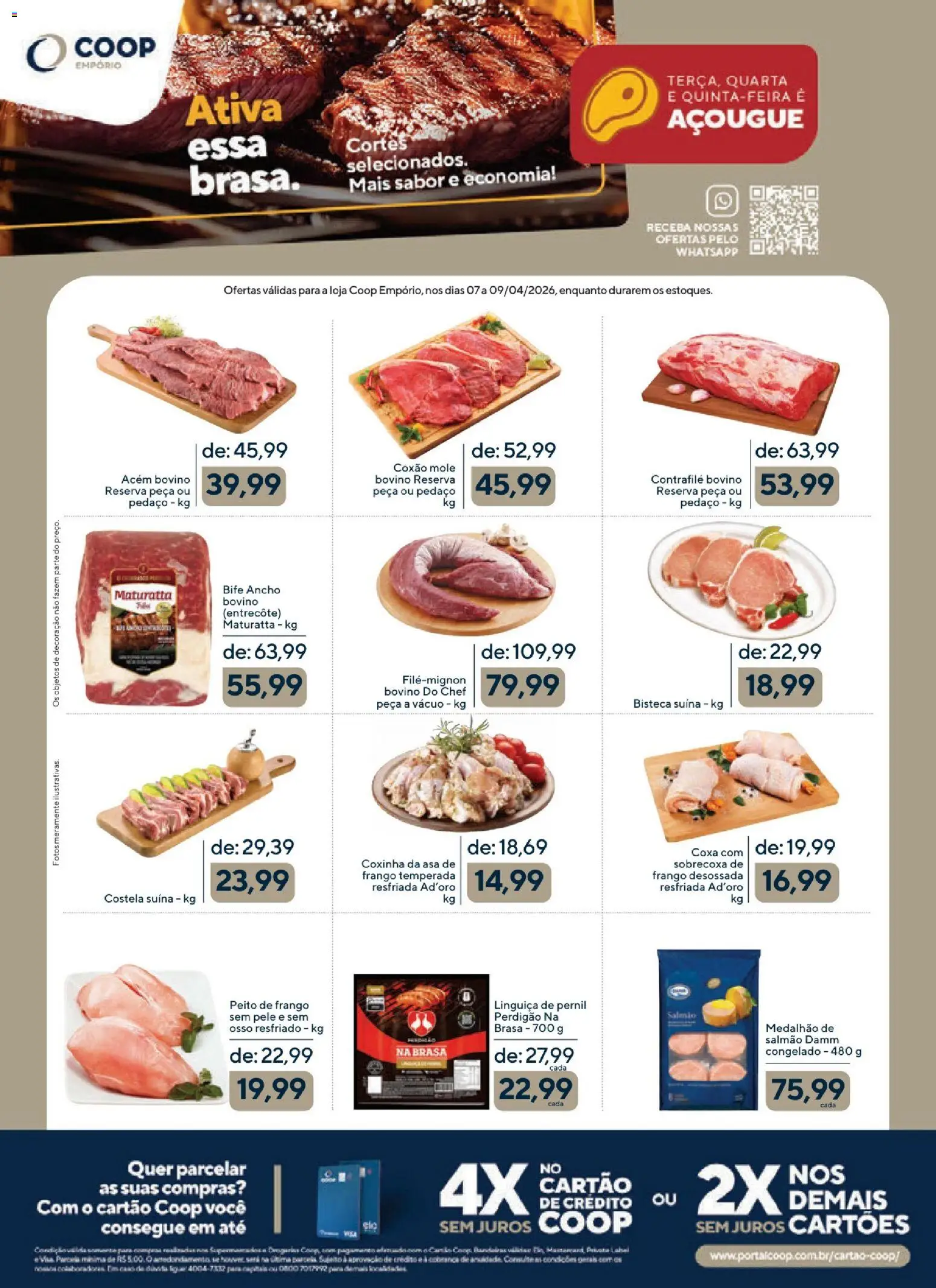 Coop Folheto - válido de 07.04.2026 | Página: 2 | Produtos: Linguiça, Acém, Frango, Peito de frango