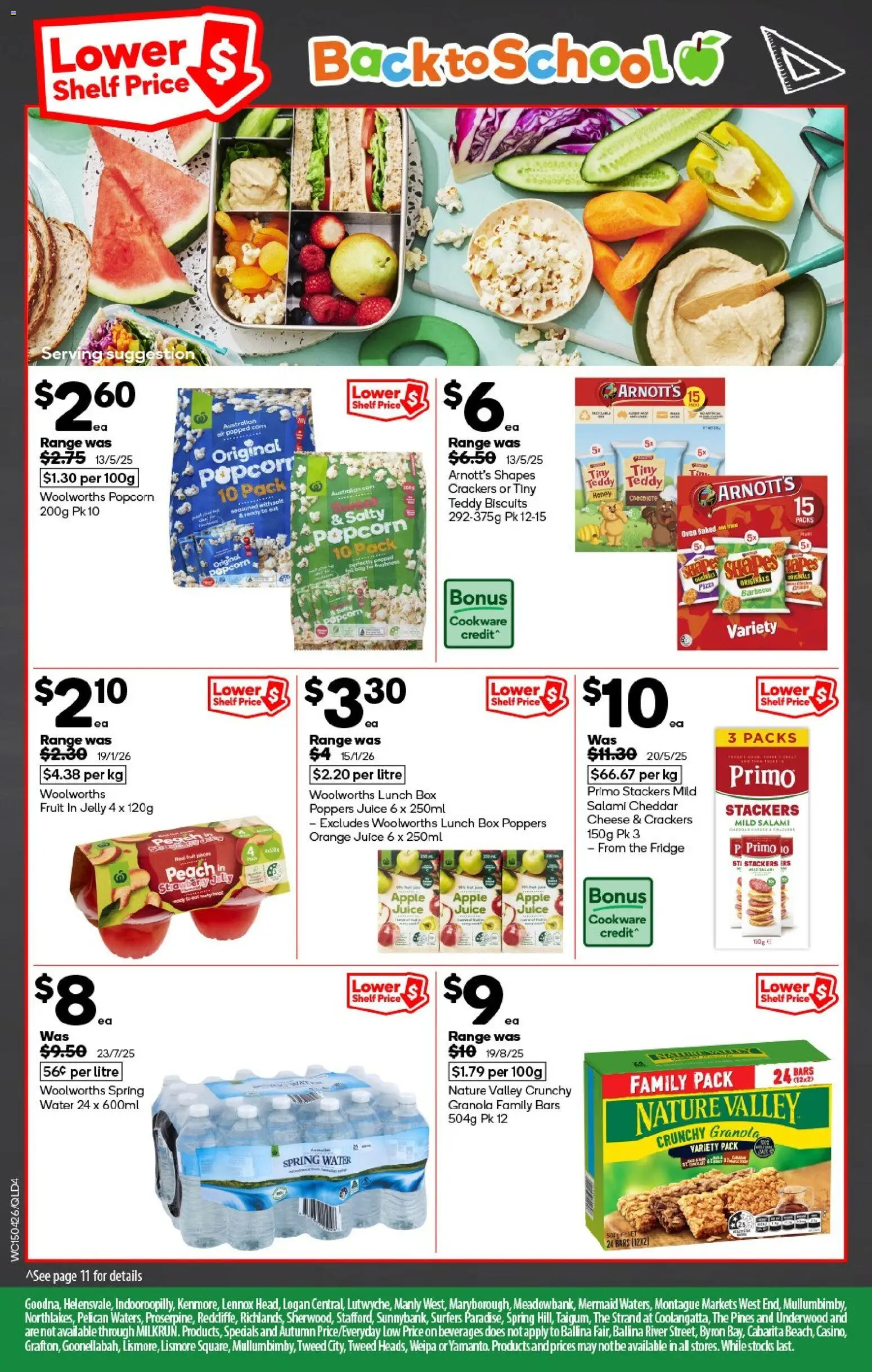 Woolworths catalogue - valid from 15.04.2026 | Page: 4 | Products: Crackers, Cheese, Chocolate, Pizza