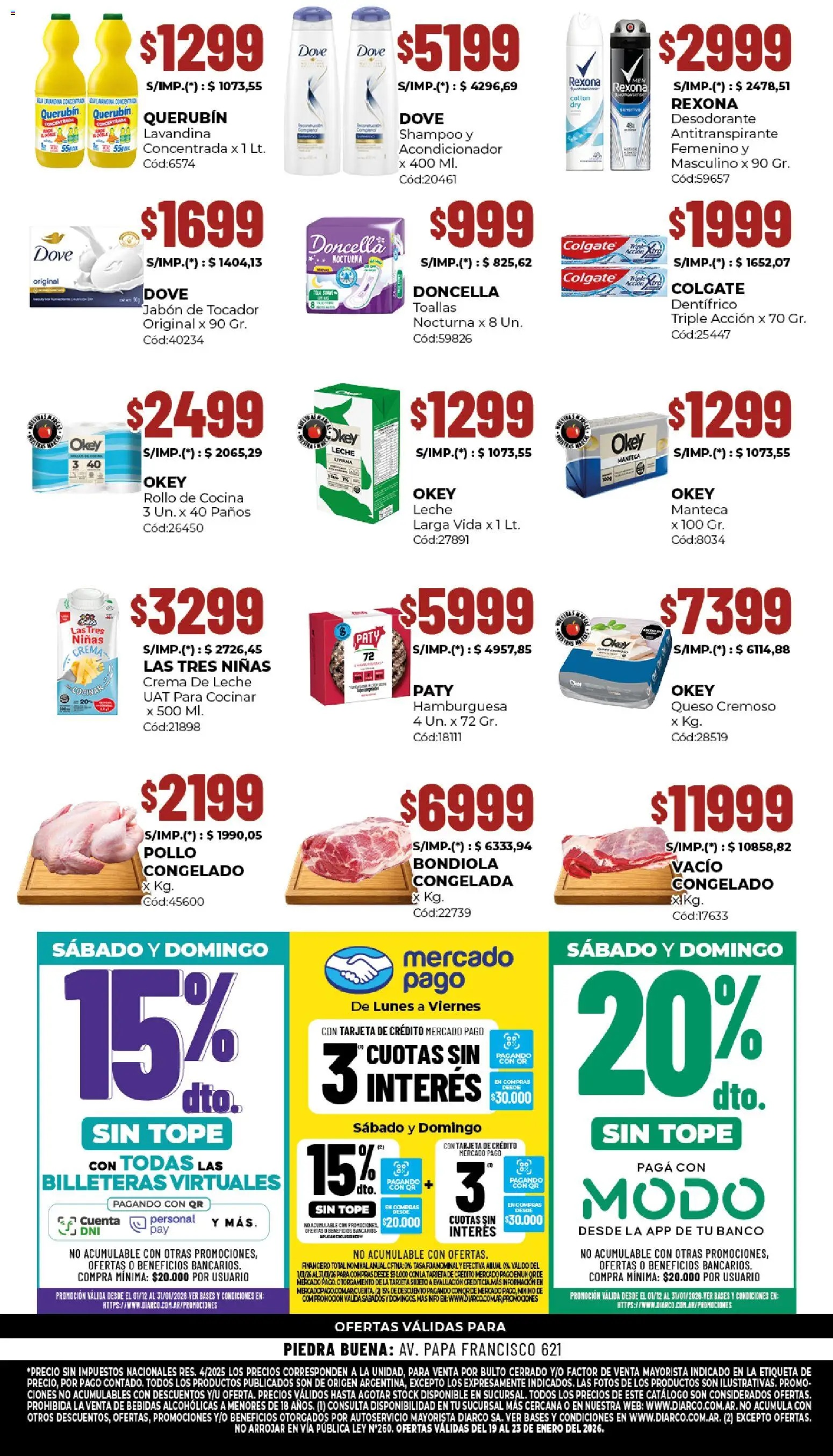 Diarco - Especial Piedrabuena │ válido desde el 19.01.2026 | Página: 2 | Productos: Toallas, Desodorante, Leche, Manteca