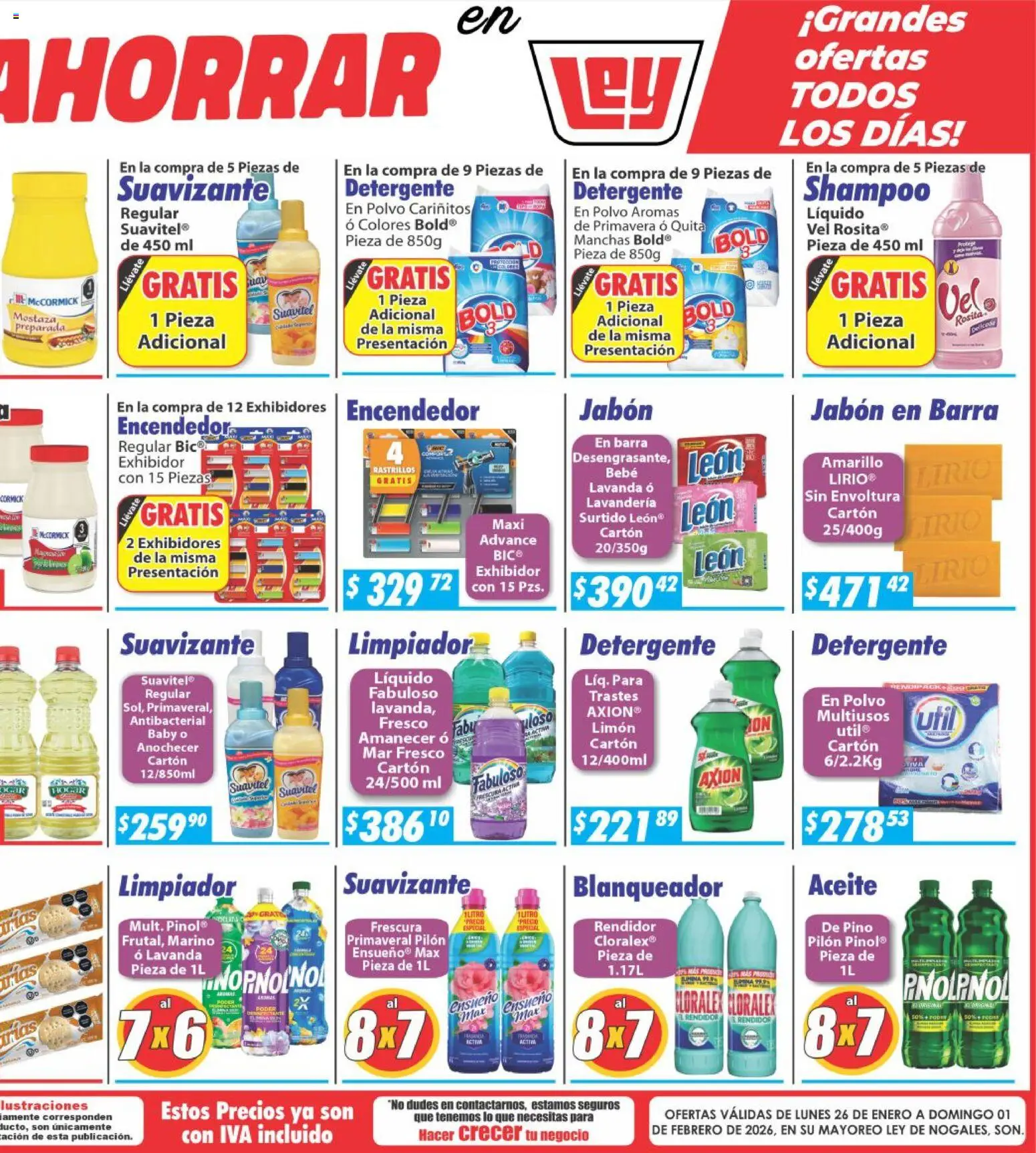 Nuevas ofertas de Casa Ley válidas en toda la República Mexicana desde el 26.01.2026. ¡Encuentra las mejores ofertas en Casa Ley folleto Nogales! | Página: 6 | Productos: Suavizante, Limpiador, Polvo, Jabón