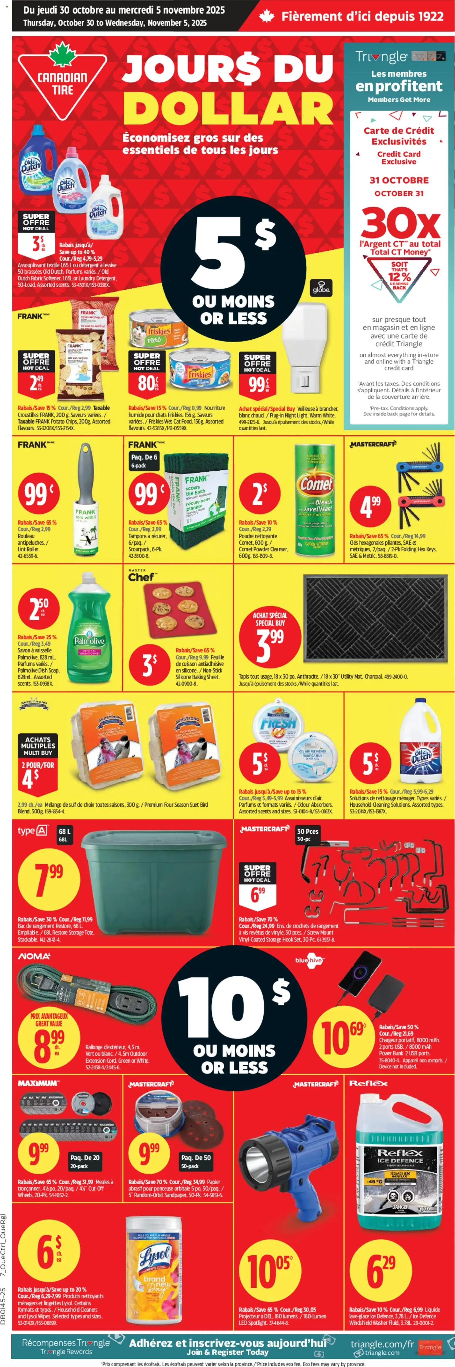 Canadian Tire flyer valid from 30.10.2025 | Page: 1 | Products: Powder, Detergent