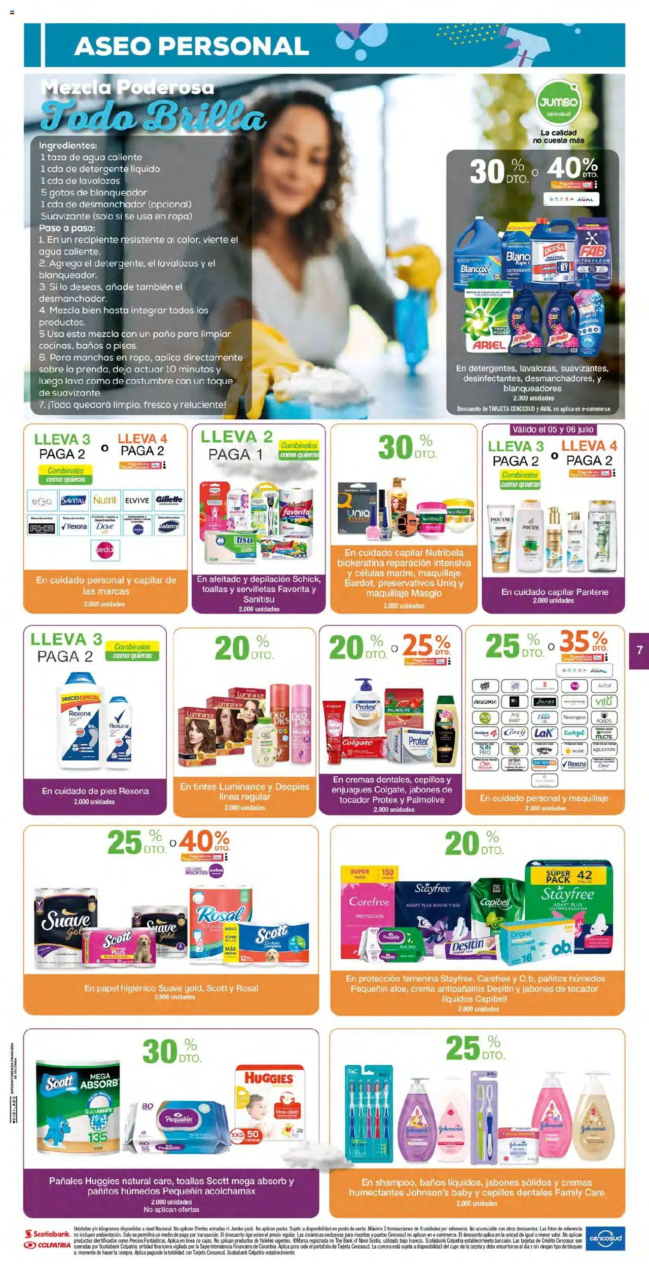 Jumbo revista - valida desde el 04.07.2025 | Página: 7 | Productos: Crema, Toallas, Detergente, Pañales