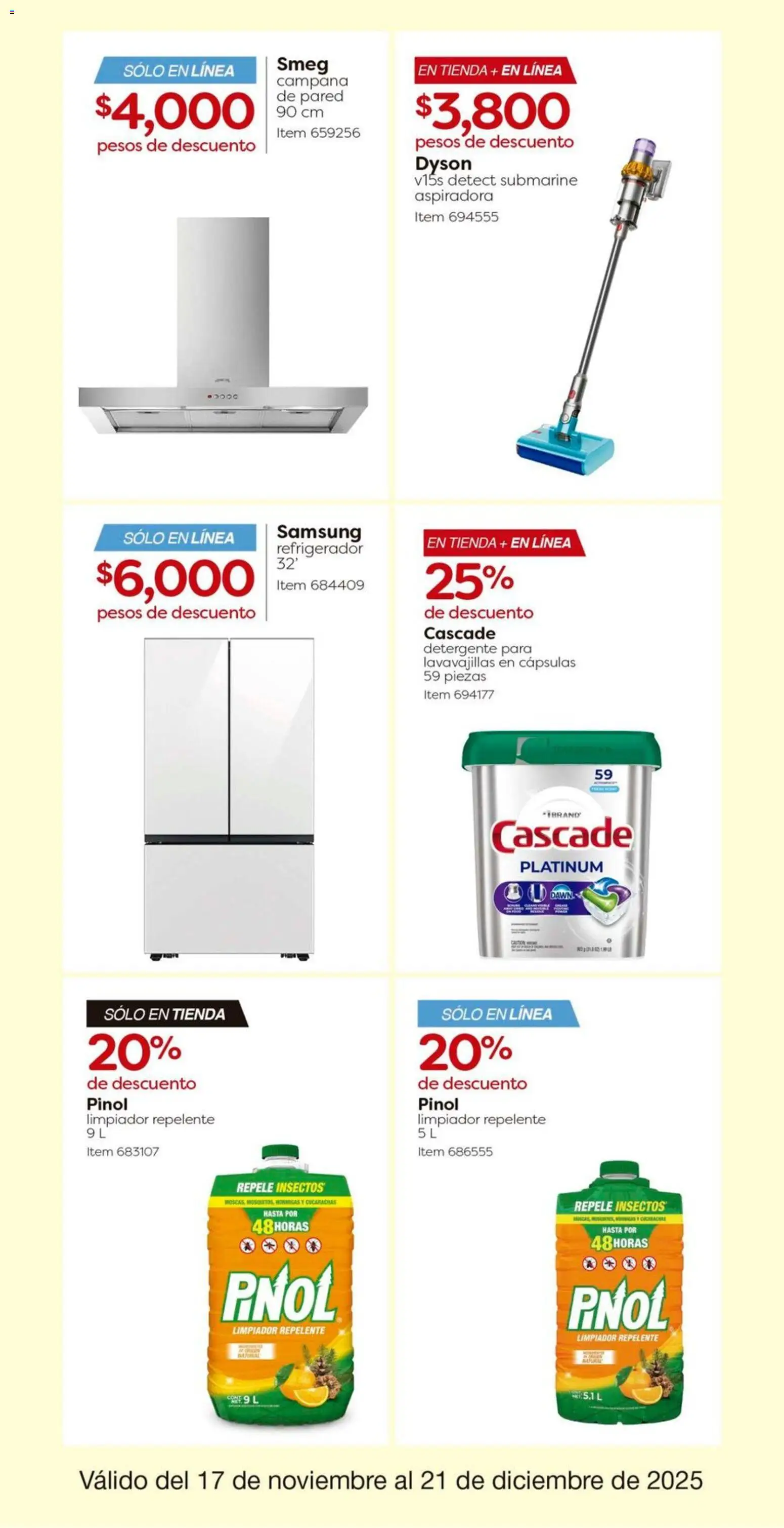 Nuevas ofertas de Costco válidas en toda la República Mexicana desde el 17.11.2025. ¡Encuentra las mejores ofertas en Costco catálogo! | Página: 12 | Productos: Detergente, Repelente, Lavavajillas, Campana