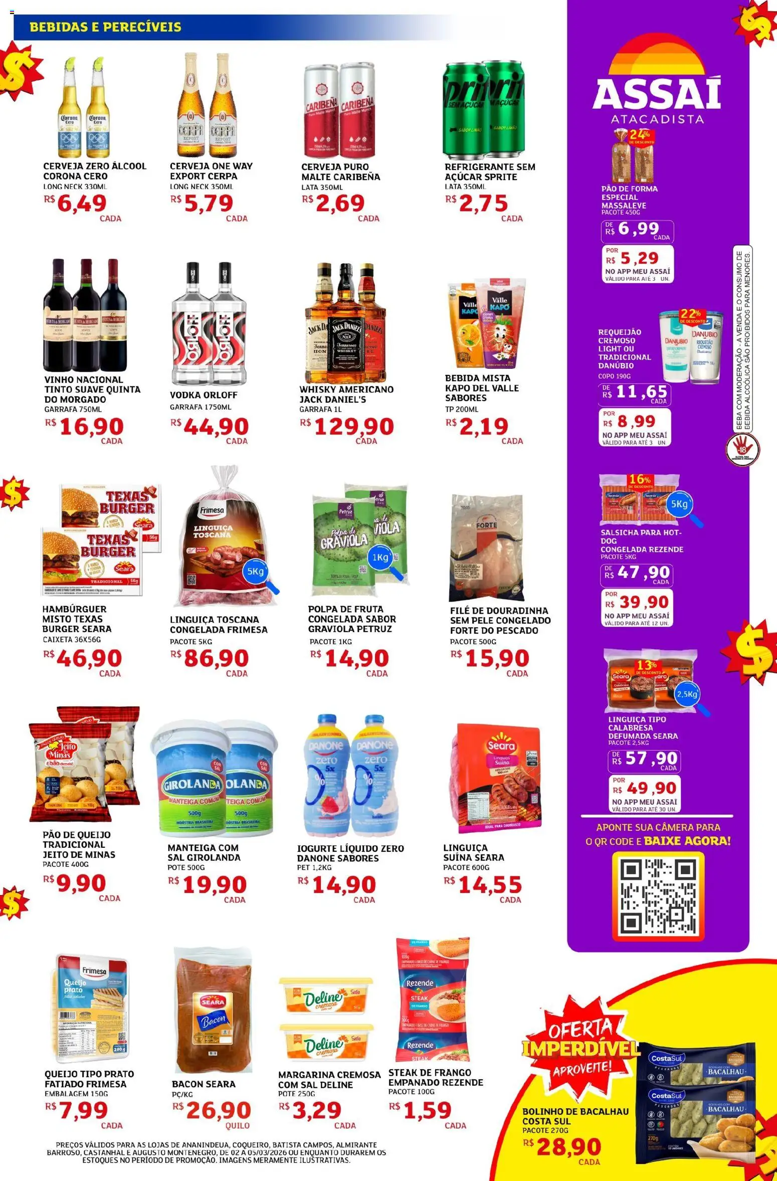 Assaí Atacadista Folheto - válido de 02.03.2026 | Página: 3 | Produtos: Linguiça, Bico, Vodka, Câmera