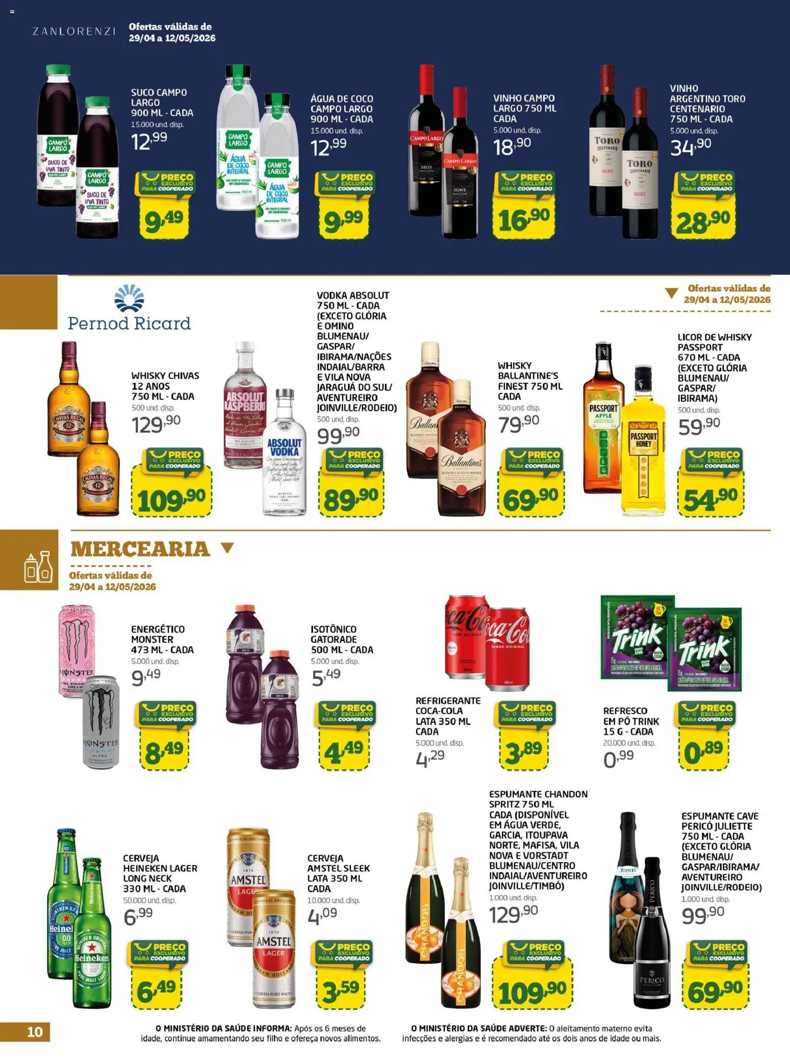 Cooper Folheto - válido de 29.04.2026 | Página: 10 | Produtos: Gatorade, Vinho, Refrigerante, Monster