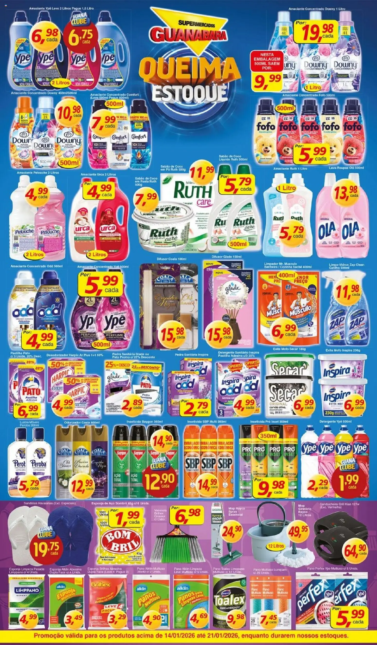 Supermercados Guanabara Folheto - válido de 14.01.2026 | Página: 10 | Produtos: Sanduicheira, Mop, Perfume, Amaciante urca