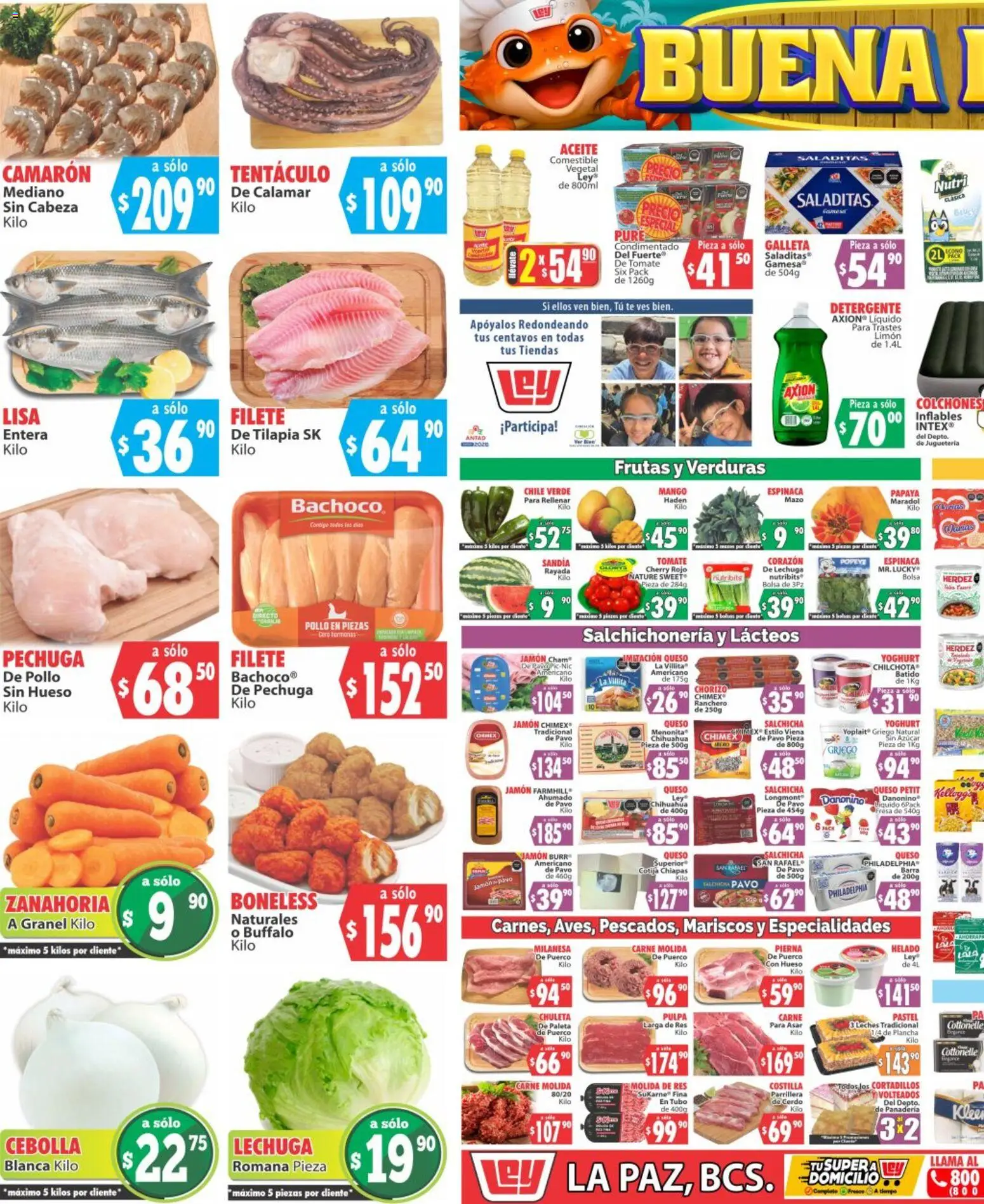 Nuevas ofertas de Casa Ley válidas en toda la República Mexicana desde el 07.03.2026. ¡Encuentra las mejores ofertas en Casa Ley folleto Autoservicio La Paz, BCS! | Página: 1 | Productos: Cebolla, Tomate, Mango, Aceite