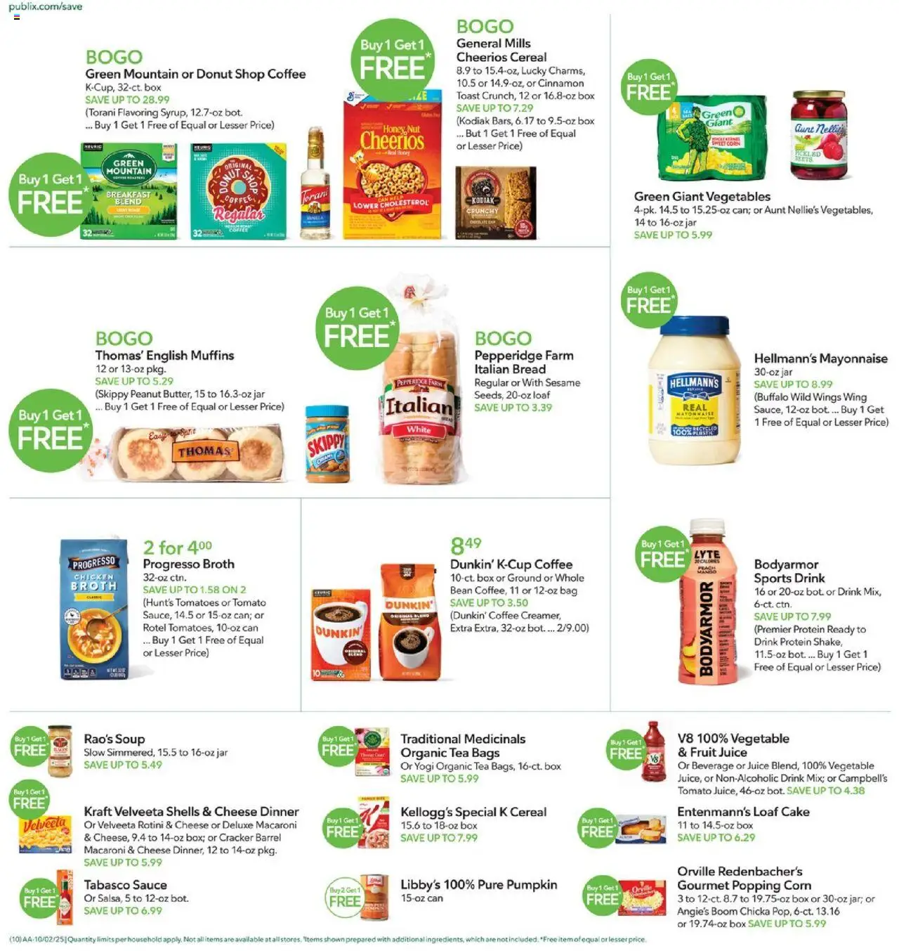 Publix Weekly Ad - valid from 01.10.2025 | Page: 10 | Products: Corn, Cheese, Tomatoes, Vegetables