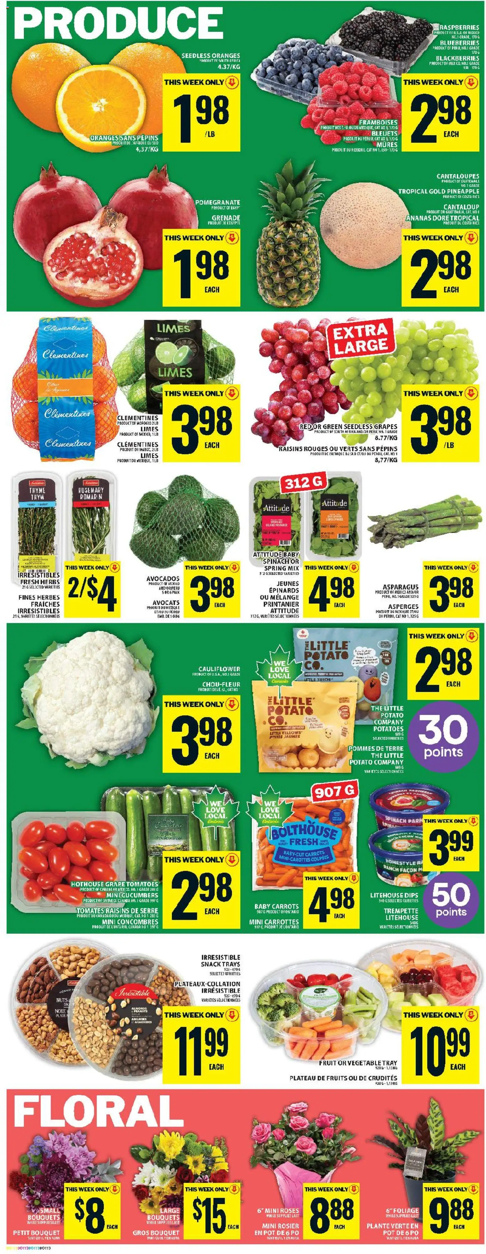 Food Basics flyer valid from 25.12.2025 | Page: 4 | Products: Pineapple, Cucumbers, Potatoes, Tomatoes