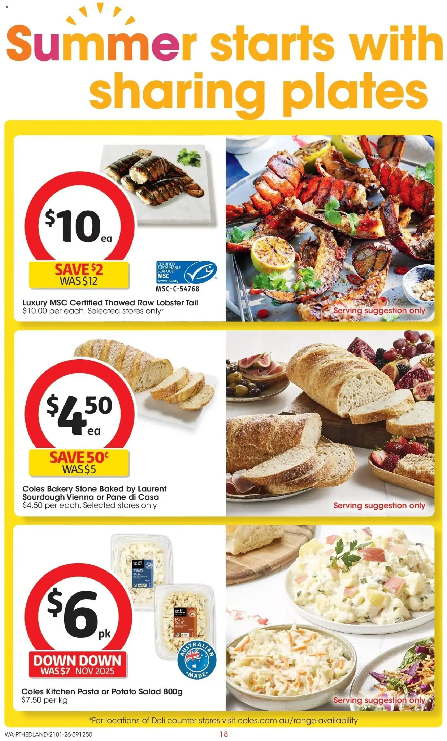 Coles catalogue - valid from 21.01.2026 | Page: 18 | Products: Lobster, Salad, Sustainable, Seafood