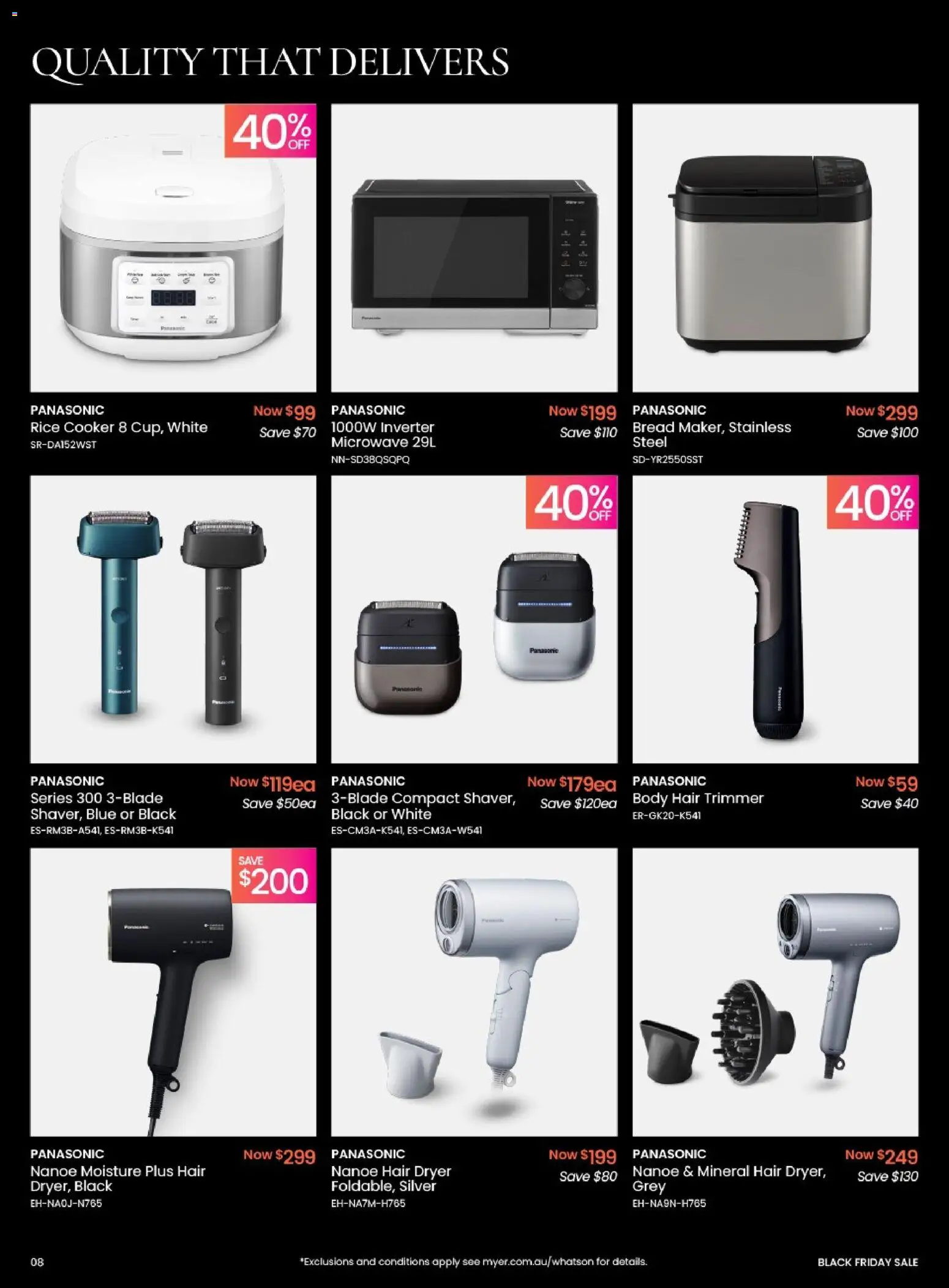 Myer catalogue - valid from 17.11.2025 | Page: 8 | Products: Rice, Rice cooker, Dryer, Microwave