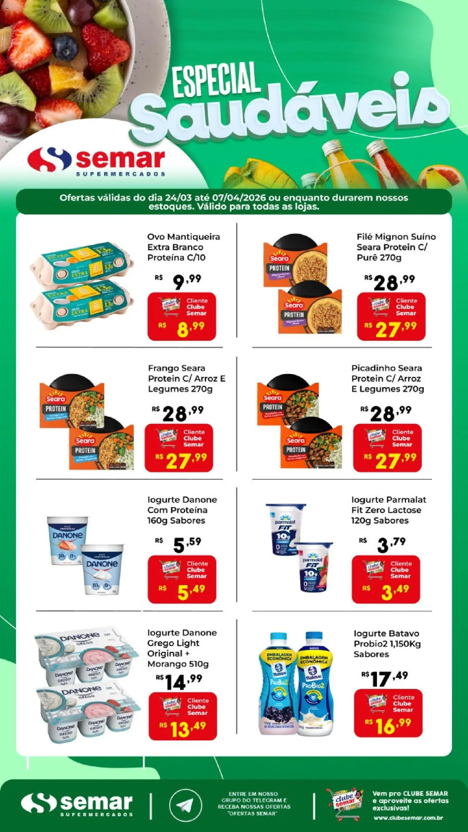 Semar Supermercado Folheto - válido de 24.03.2026 | Página: 1 | Produtos: Filé mignon, Arroz, Frango