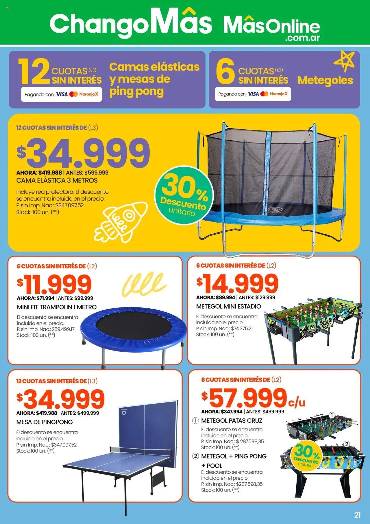 Changomas Día de la Niñez │ válido desde el 01.08.2025 | Página: 22 | Productos: Cama elástica, Cama, Mesa, Trampolín