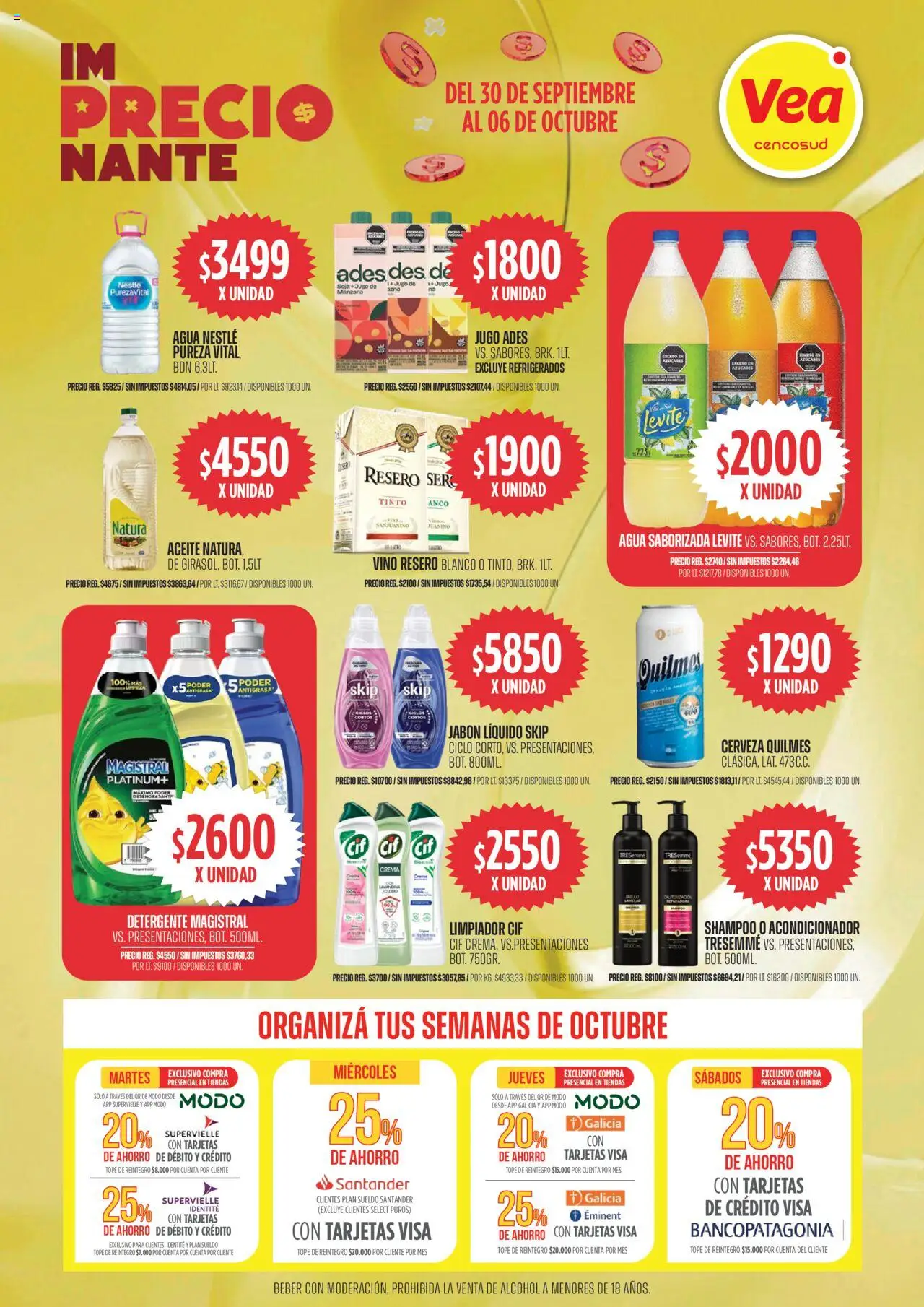 Vea - Ofertas Córdoba │ válido desde el 30.09.2025 | Página: 3 | Productos: Acondicionador, Agua, Vino, Agua saborizada