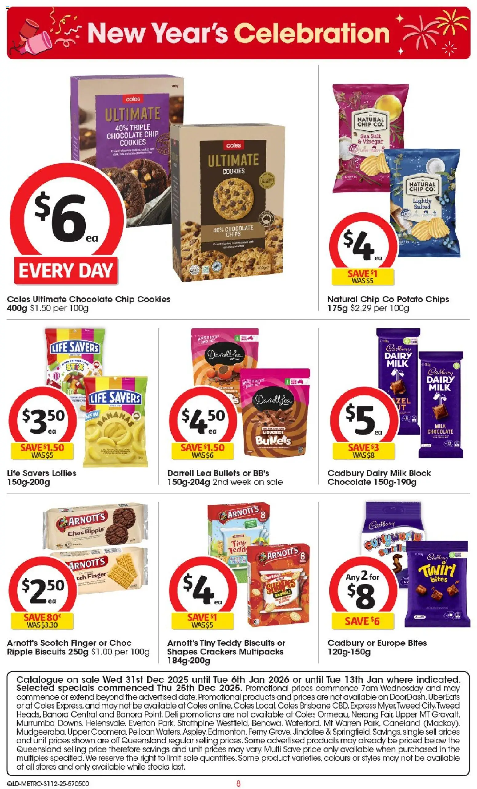Coles catalogue - valid from 31.12.2025 | Page: 9 | Products: Chocolate, Lollies, Biscuits, Salt