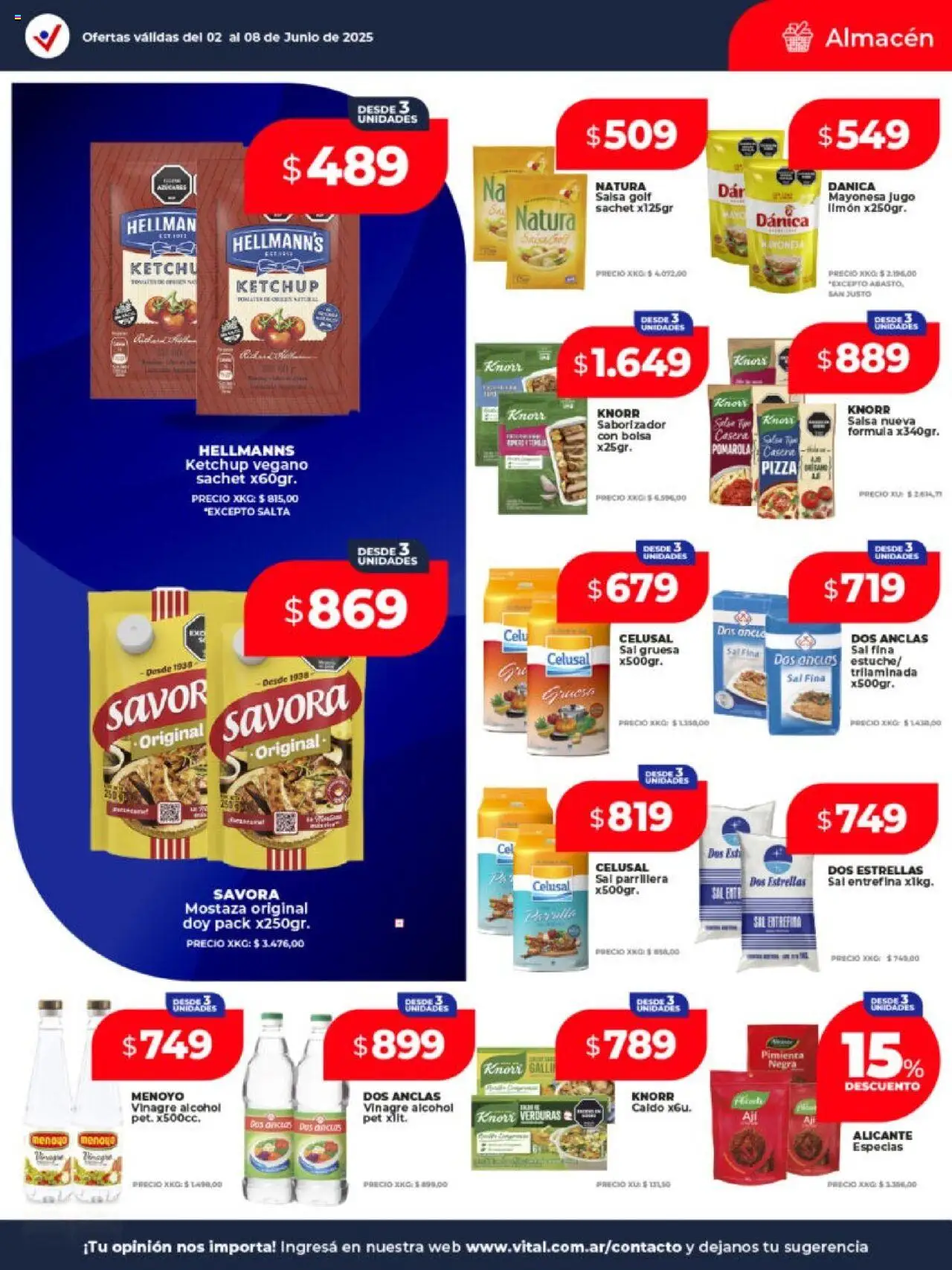 Vital - Ofertas de semana - Posadas │ válido desde el 02.06.2025 | Página: 15 | Productos: Mayonesa, Mostaza, Pimienta, Jugo