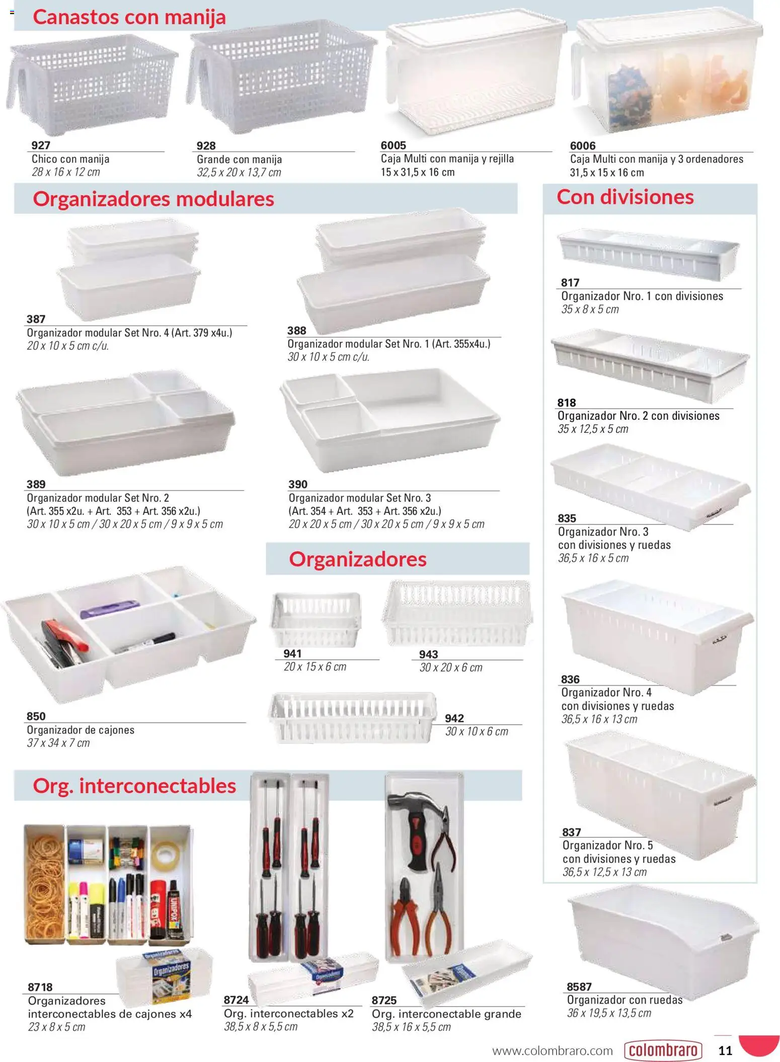 Colombraro catálogo │ válido desde el 26.01.2026 | Página: 11 | Productos: Organizador, Modular, Caja, Rejilla