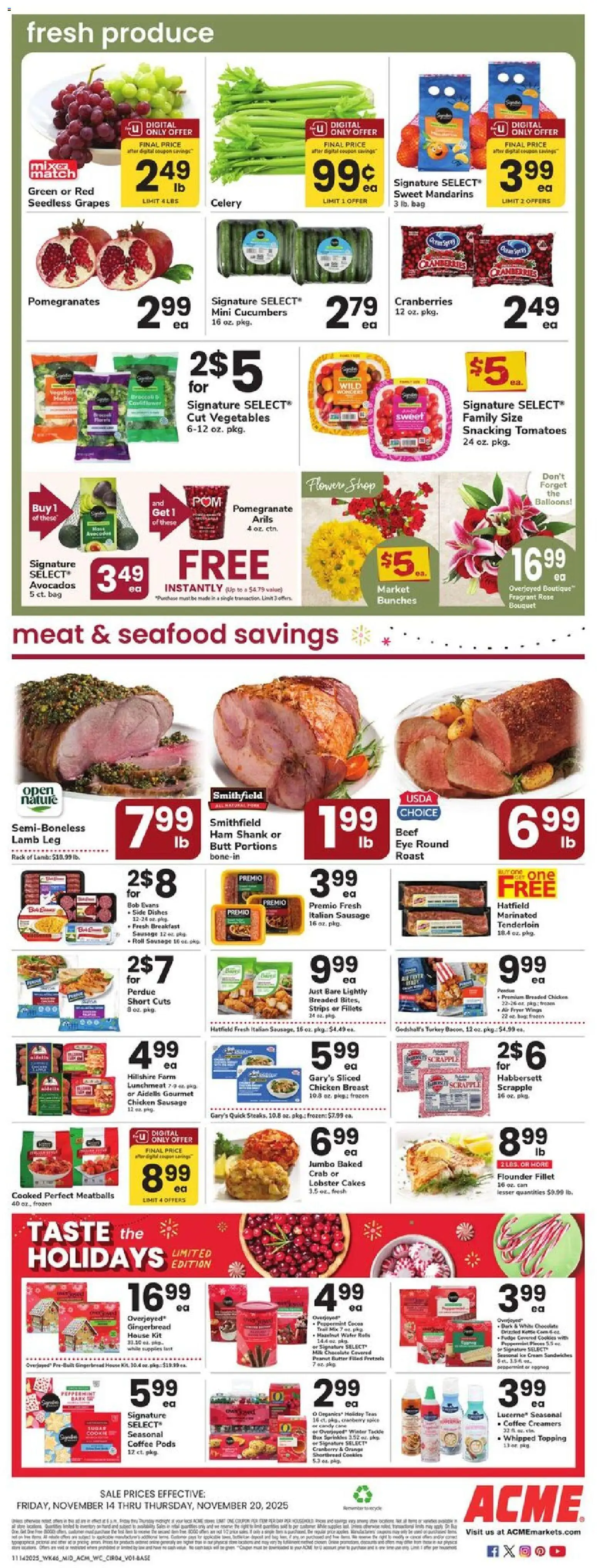 Acme Weekly Ad - NJ - valid from 14.11.2025 | Page: 5 | Products: Peppermint, Coffee, Vegetables, Bag