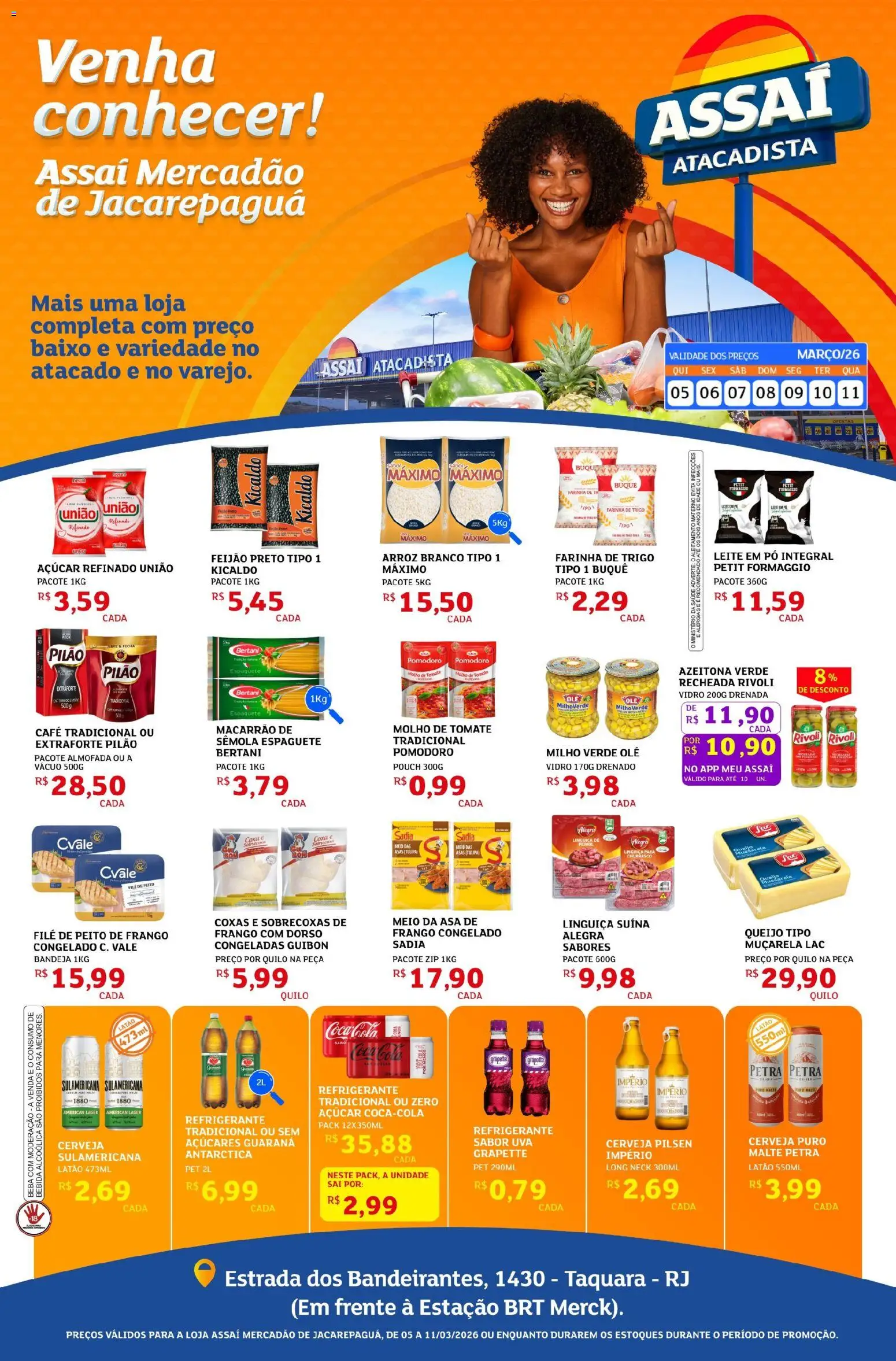 Assaí Atacadista Folheto - válido de 05.03.2026 | Página: 1 | Produtos: Guaraná, Queijo, Cerveja, Açúcar