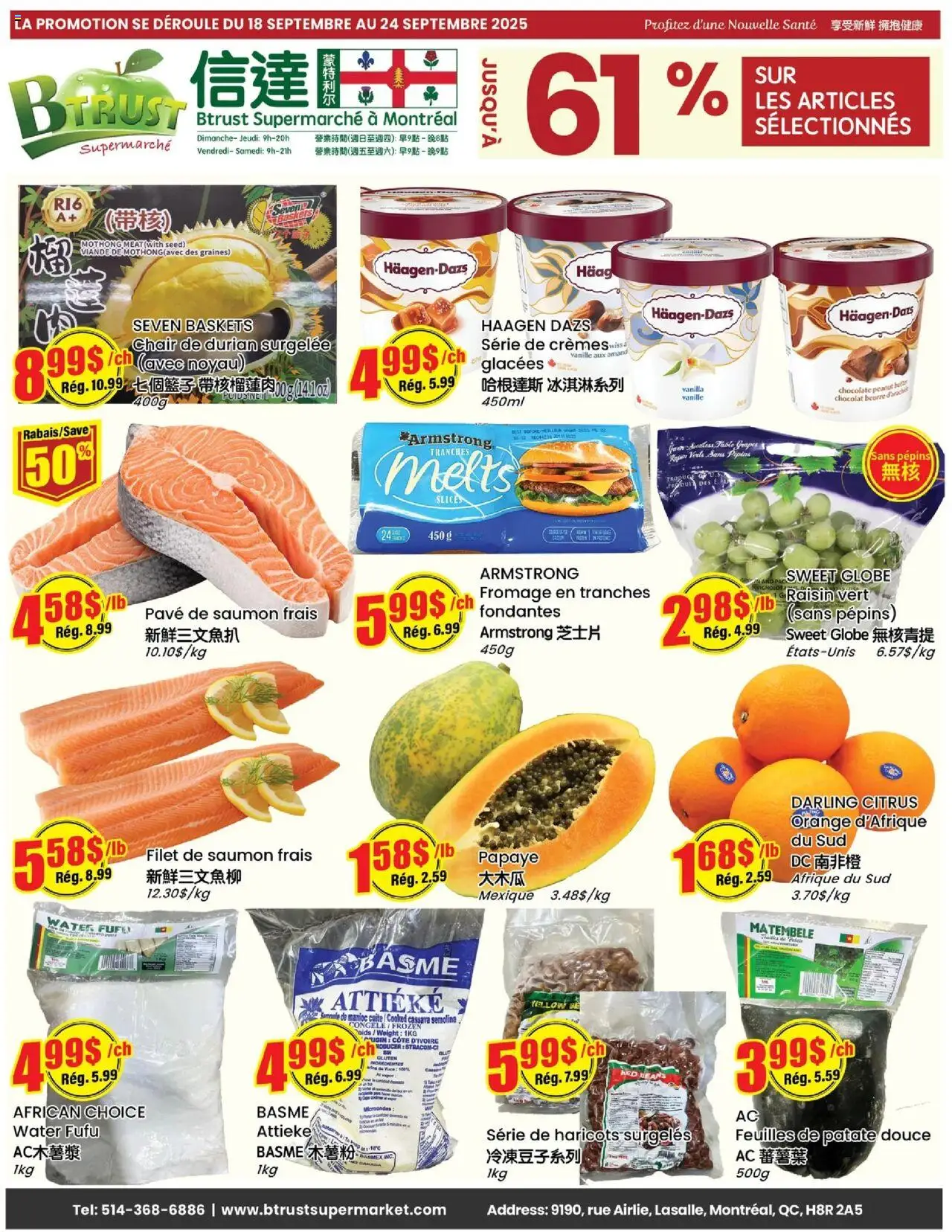 Btrust Supermarket flyer valid from 18.09.2025 | Page: 1 | Products: Chair, Butter, Chocolate
