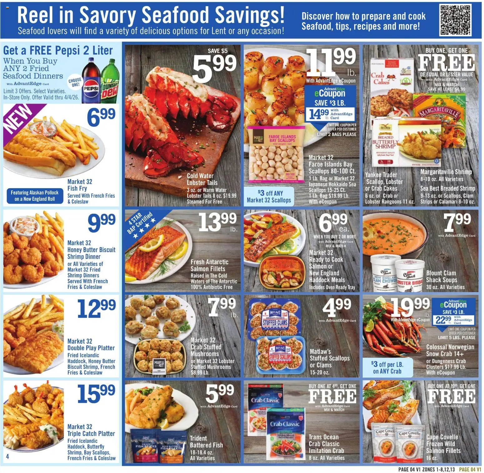 Price Chopper Weekly Ad - valid from 29.03.2026 | Page: 4 | Products: Mushrooms, Butter, Seafood, Bag