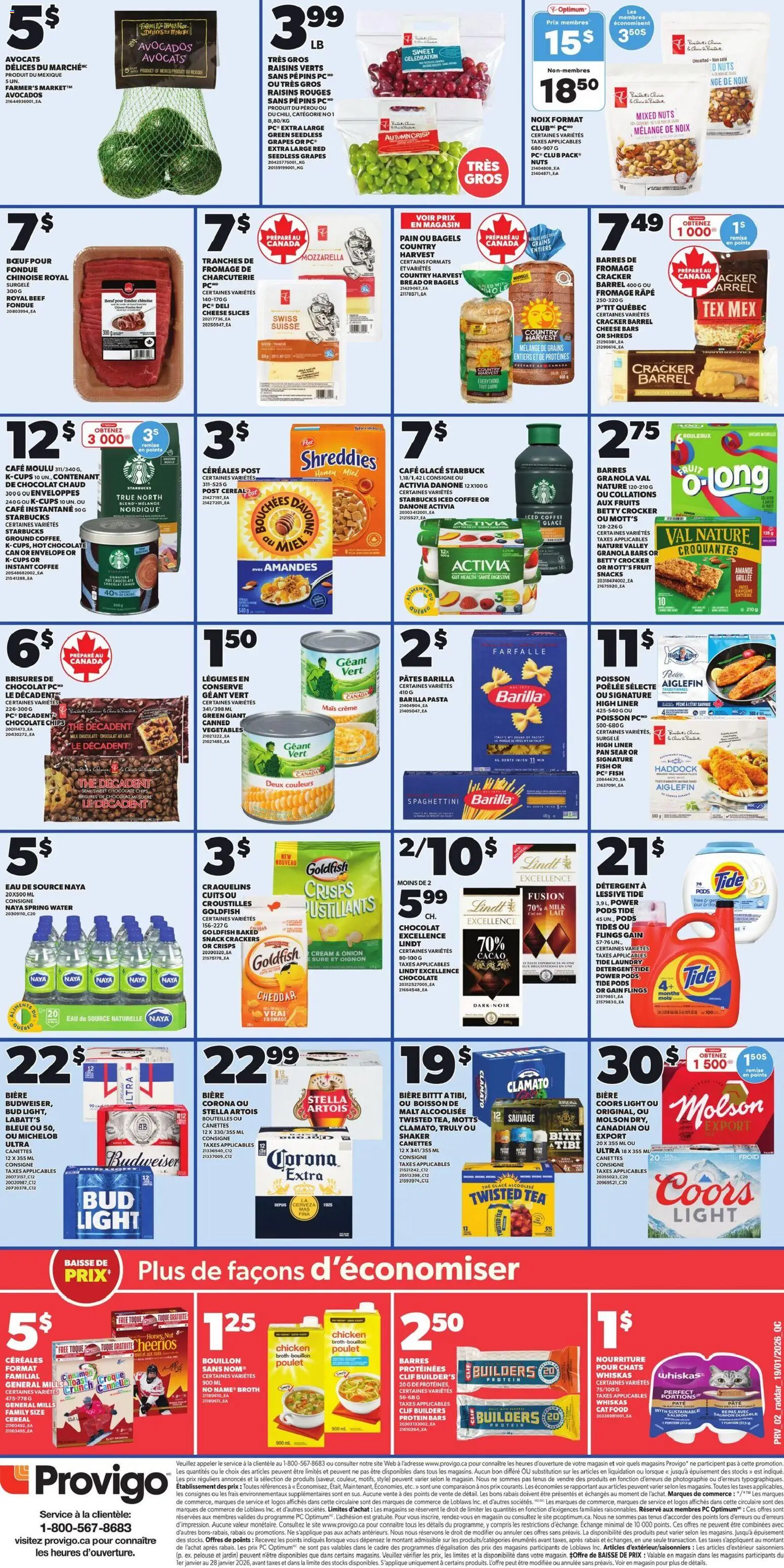 Provigo flyer valid from 22.01.2026 | Page: 2 | Products: Nuts, Cream, PC, Coffee