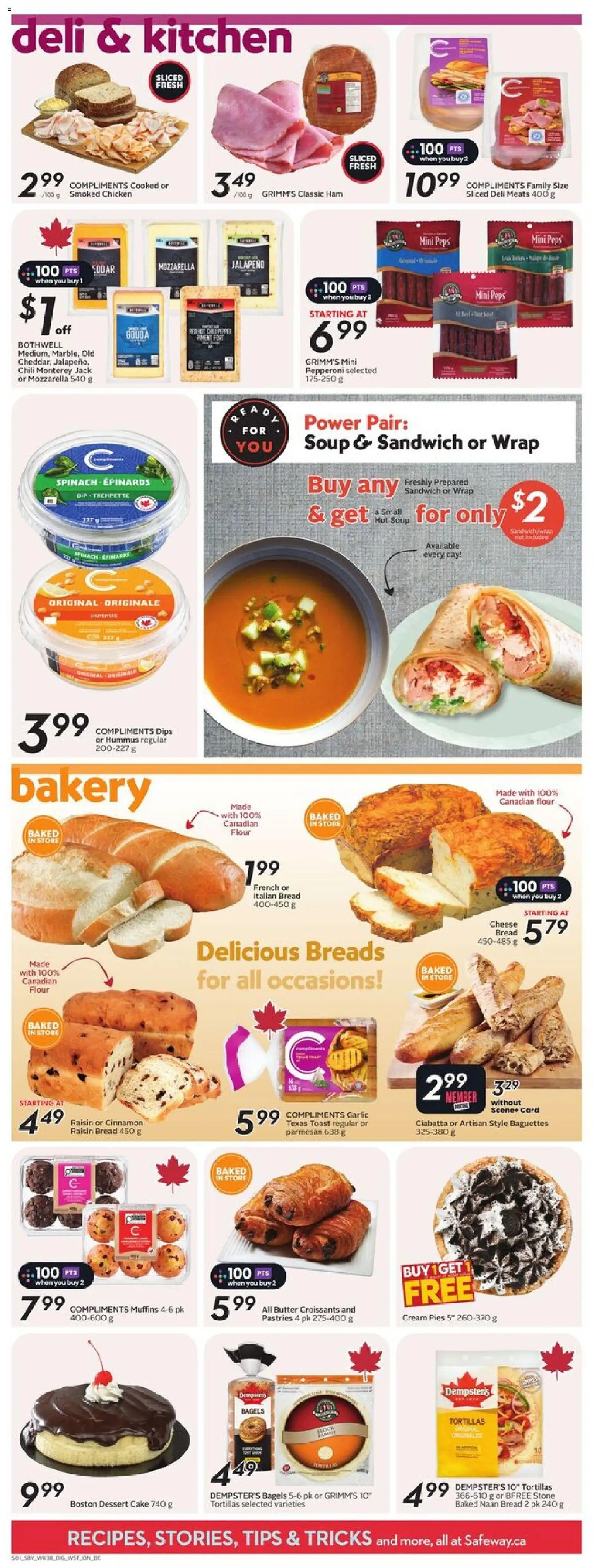 Safeway flyer valid from 15.01.2026 | Page: 9 | Products: Bakery, Bread, Ham, Chicken
