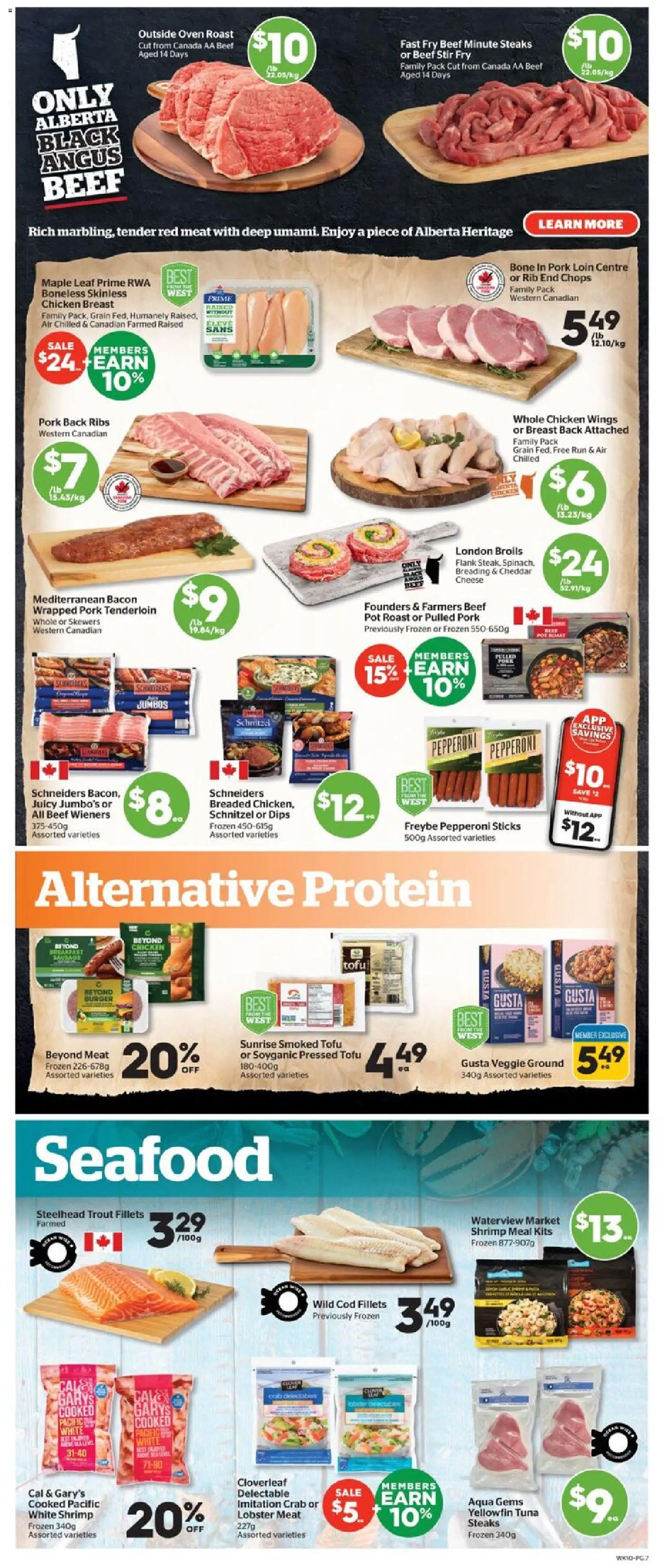 Calgary Co-op flyer valid from 08.01.2026 | Page: 7 | Products: Chicken wings, Cheese, Chicken, Pork