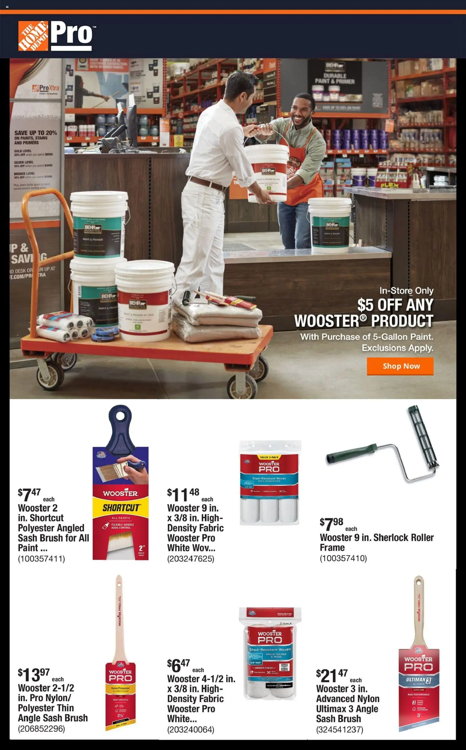 Home Depot Shop Pro Ad - CA - valid from 16.02.2026 | Page: 1 | Products: Brush, Pants, Desk