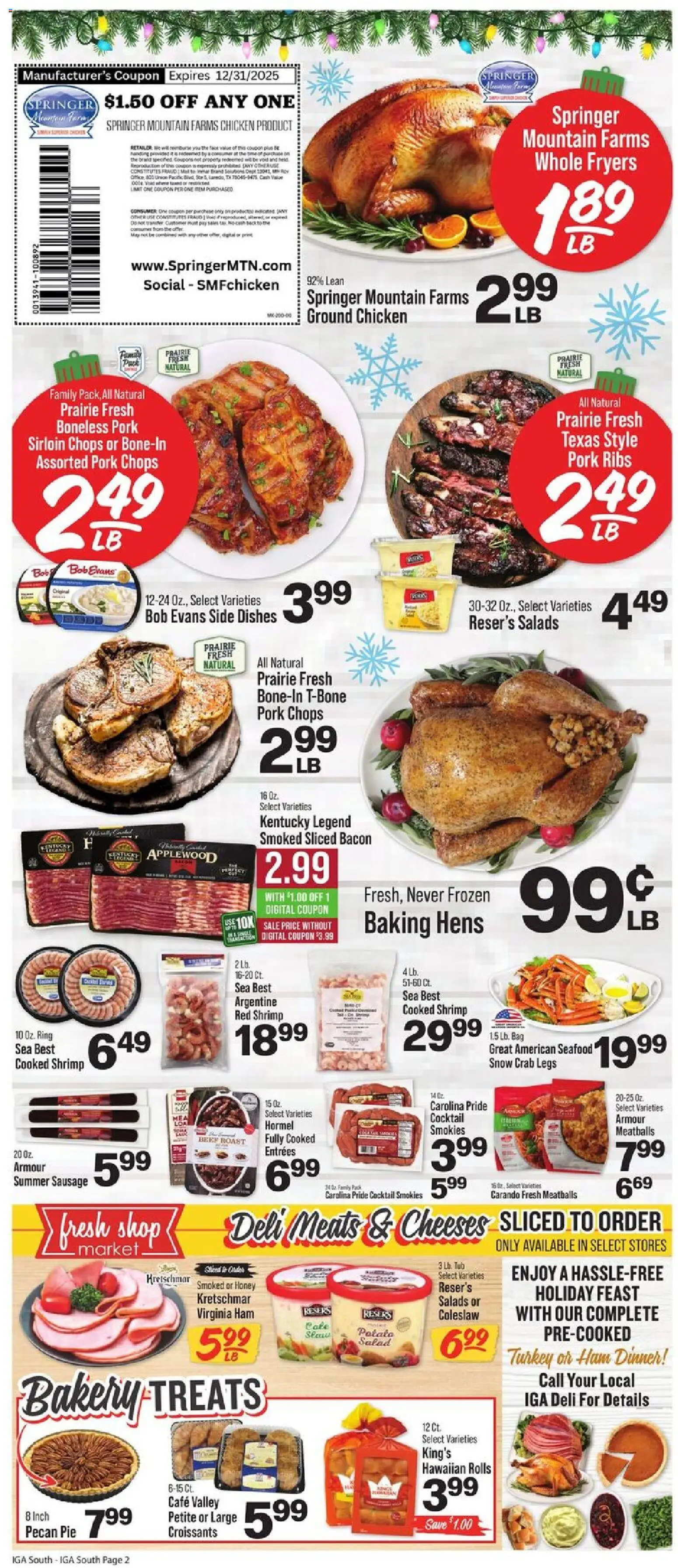 IGA Weekly Ad - valid from 10.12.2025 | Page: 2 | Products: Ring, Pork, Croissants, Bag