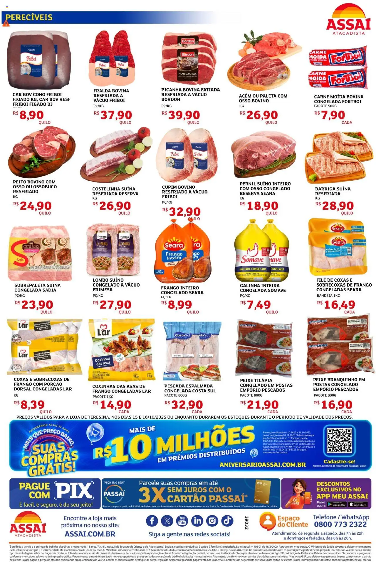 Assaí Atacadista Folheto - válido de 15.10.2025 | Página: 2 | Produtos: Lombo, Pneus, Bandeja, Frango