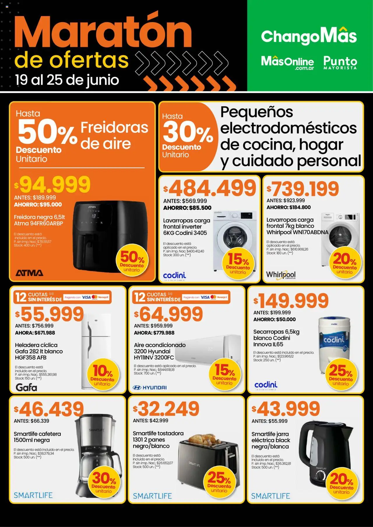 Changomas ofertas │ válido desde el 19.06.2025 | Página: 2 | Productos: Aire acondicionado, Freidora, Jarra, Heladera