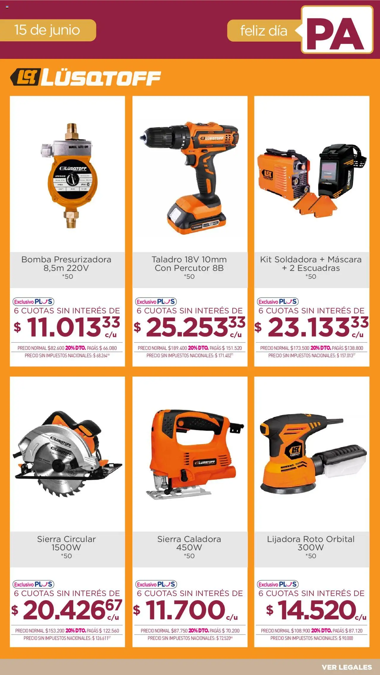 La Anonima Día del Padre │ válido desde el 12.06.2025 | Página: 8 | Productos: Máscara, Taladro, Lijadora, Sierra
